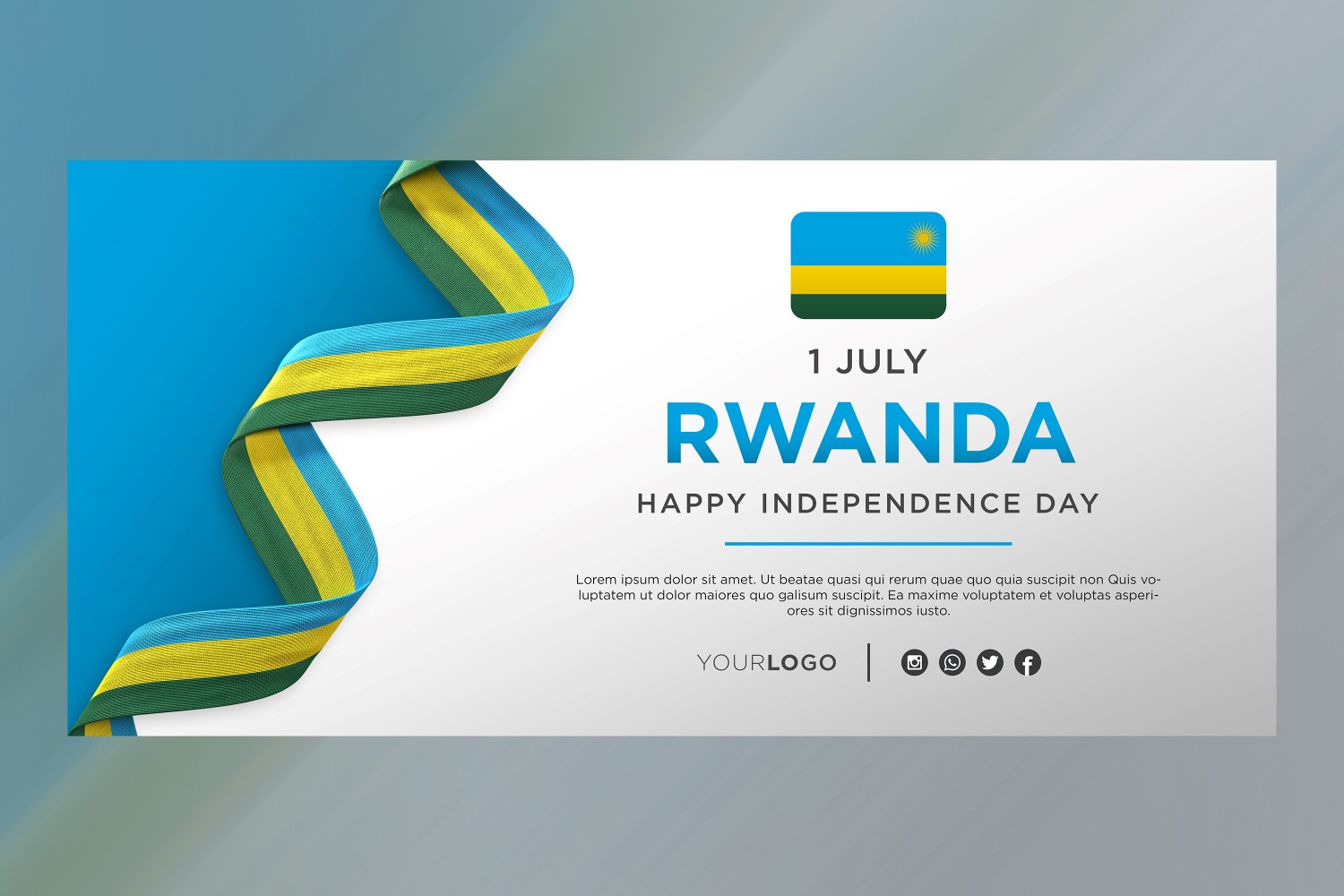 Rwanda National Independence Day Celebration Banner, National Anniversary