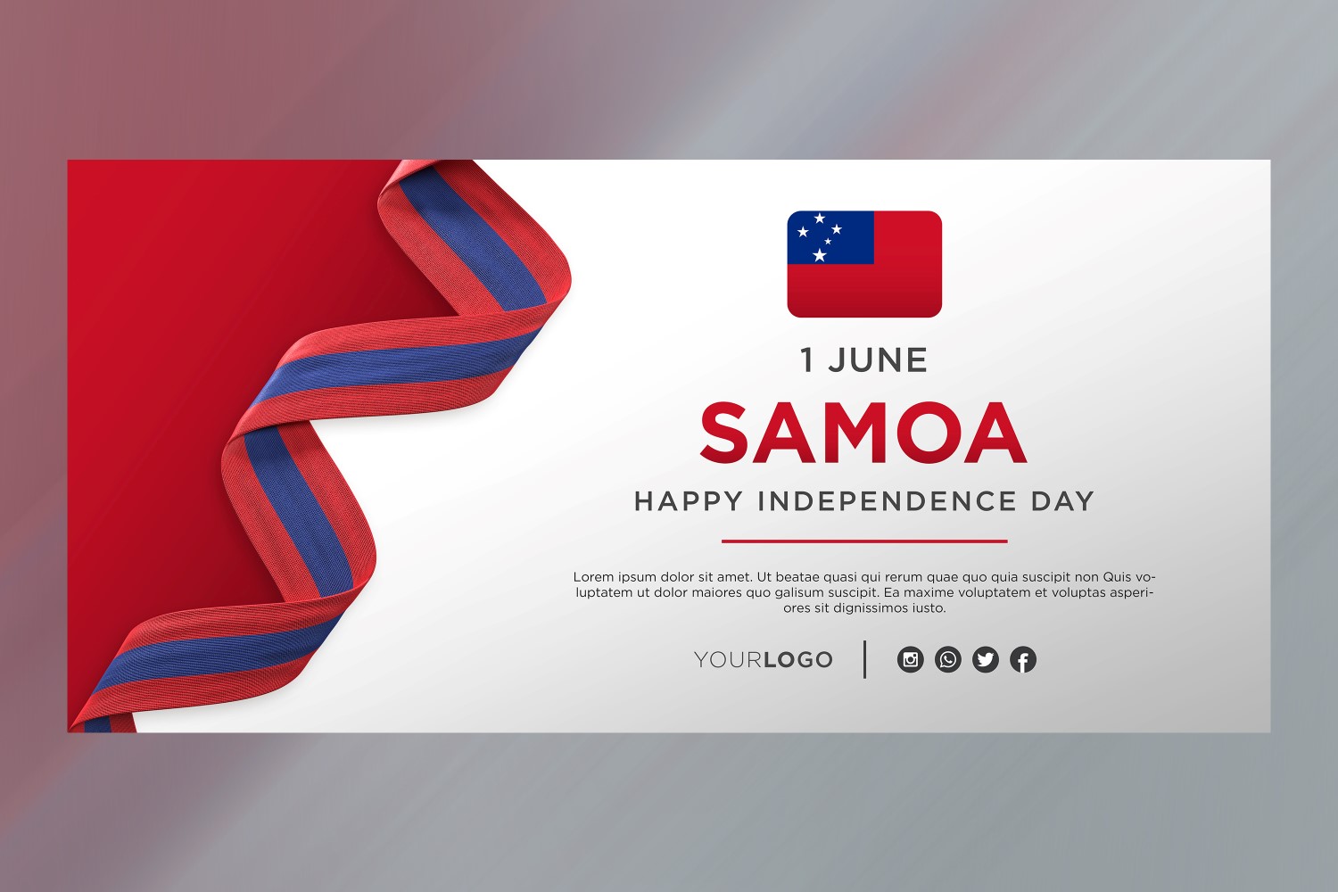 Samoa National Independence Day Celebration Banner, National Anniversary