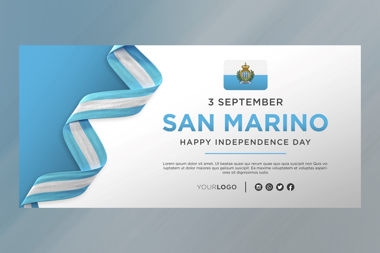 San Marino National Independence Day Celebration Banner, National Anniversary