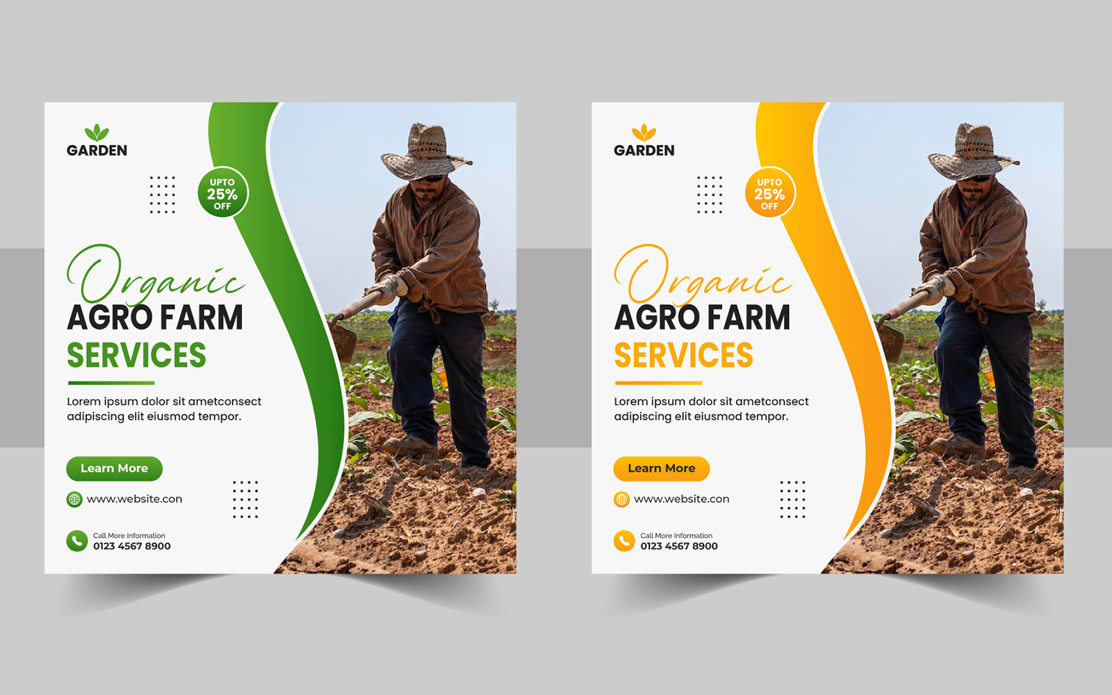 Agriculture farming service social media post banner or agriculture farming flyer template