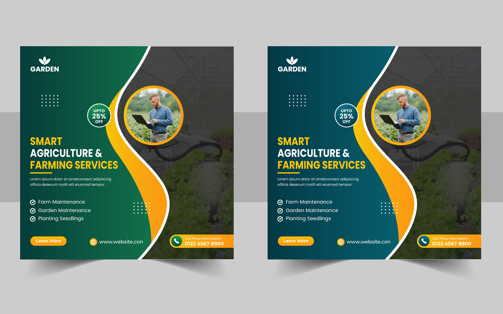 Smart Agriculture farming service social media post banner