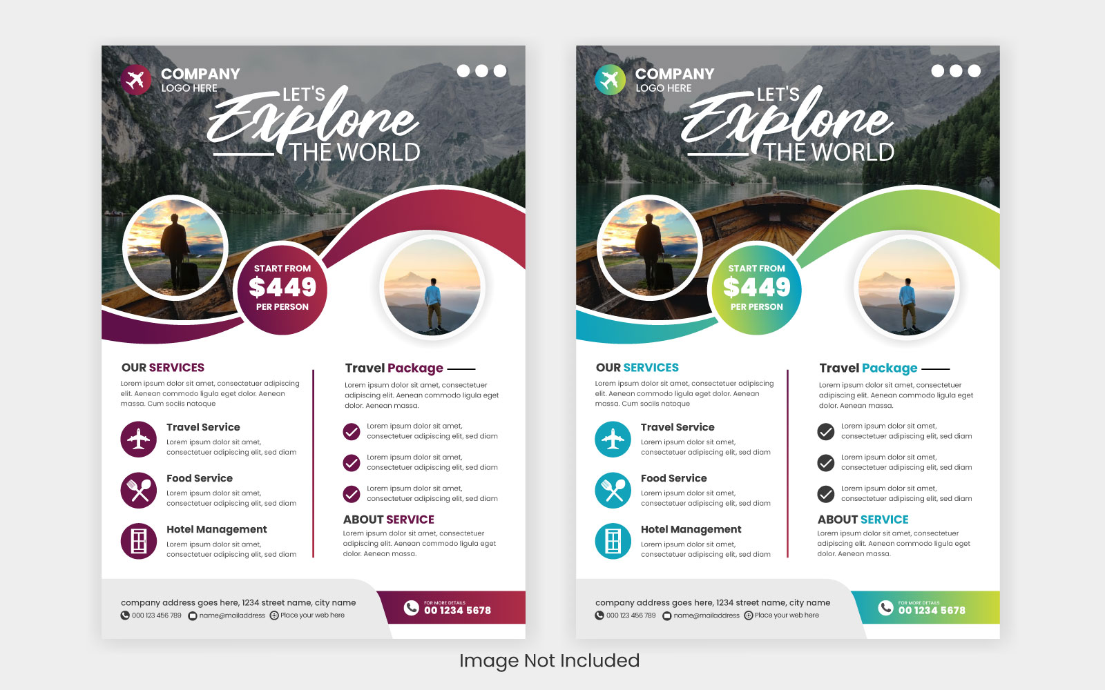 Vector travel agency flyer  design and brochure cover page template for travel