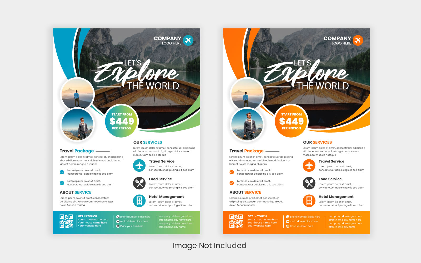 Vector travel  flyer  design and brochure cover page template for travel agency