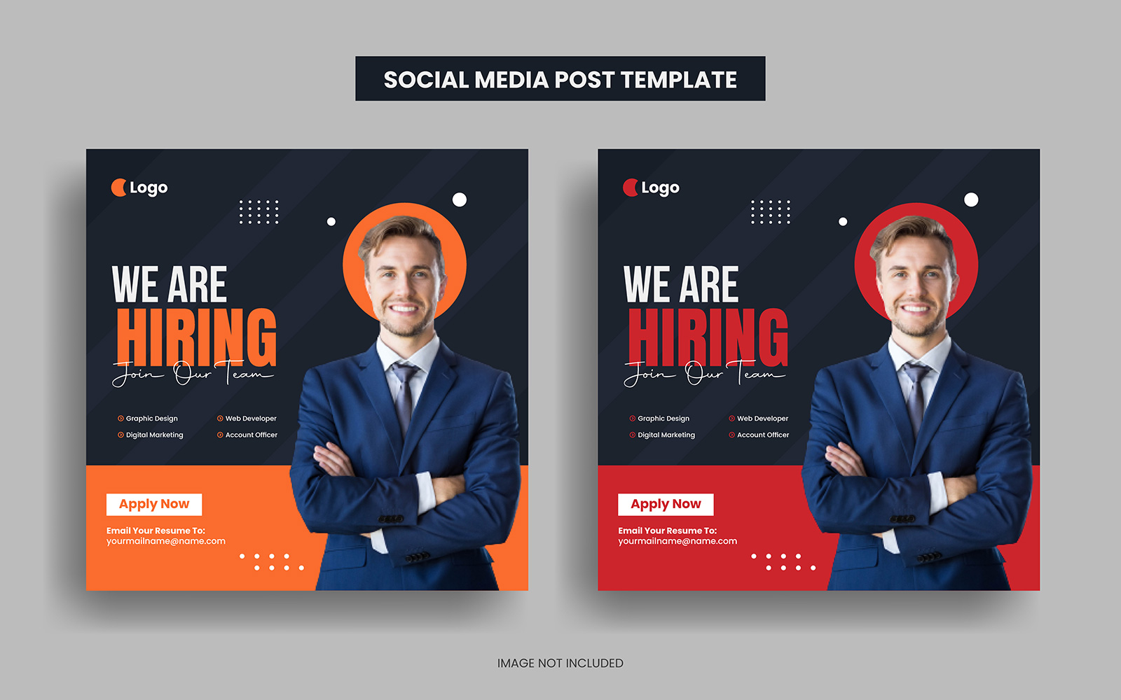 We are hiring job vacancy square banner or social media post template