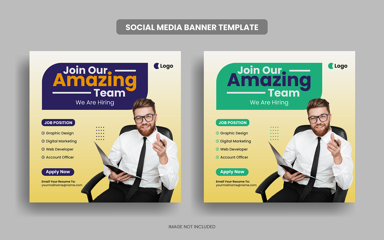 We are hiring job vacancy social media post banner template