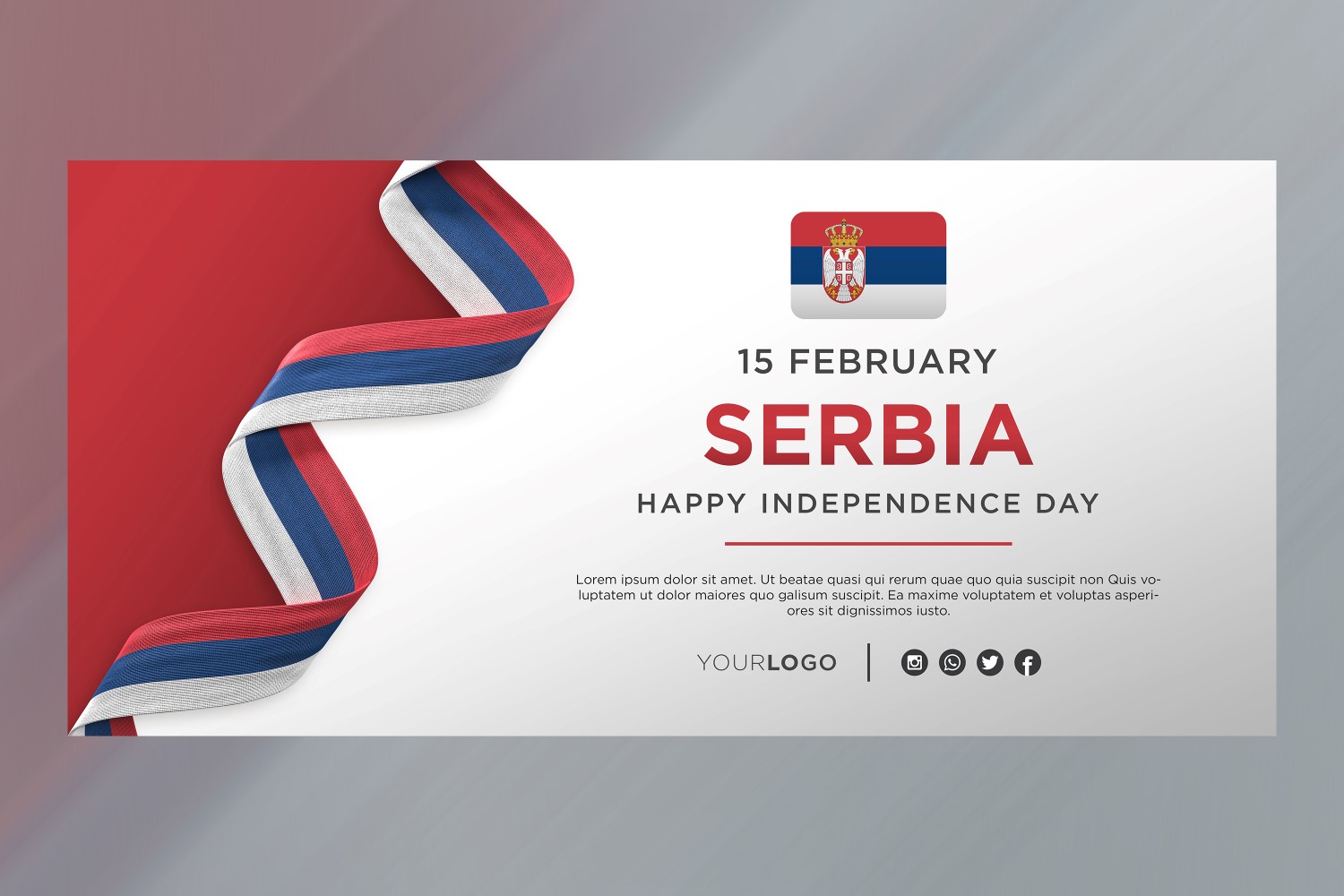 Serbia National Independence Day Celebration Banner, National Anniversary