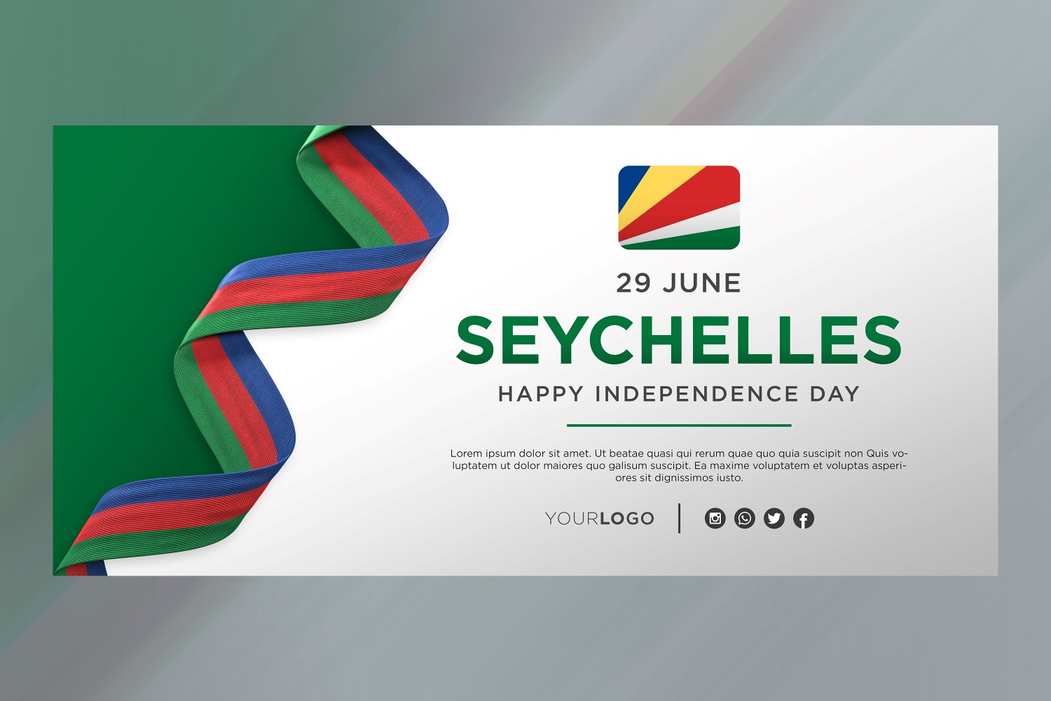 Seychelles National Independence Day Celebration Banner, National Anniversary