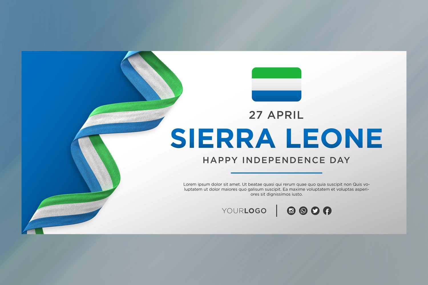 Sierra Leone National Independence Day Celebration Banner, National Anniversary