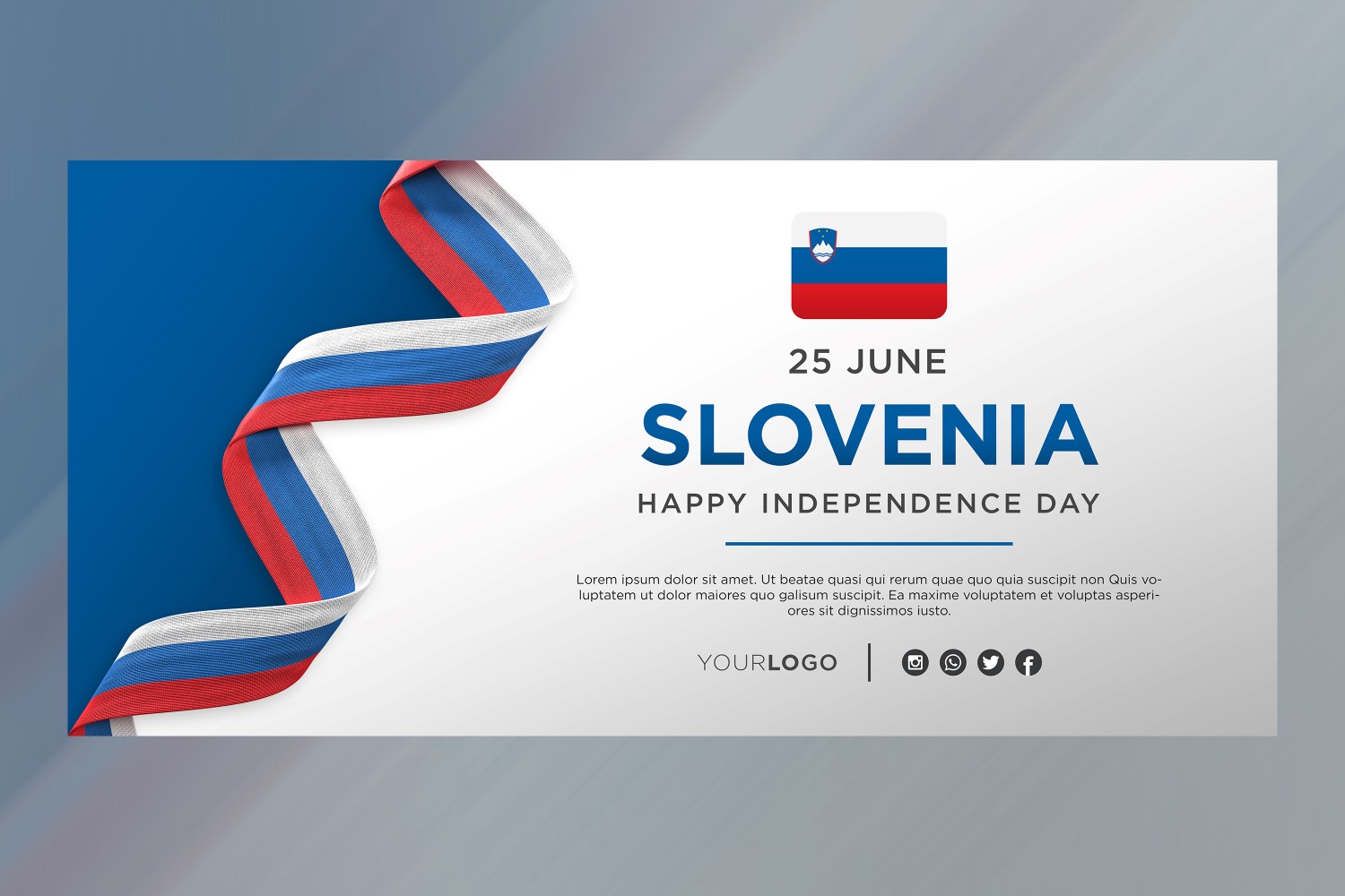 Slovenia National Independence Day Celebration Banner, National Anniversary