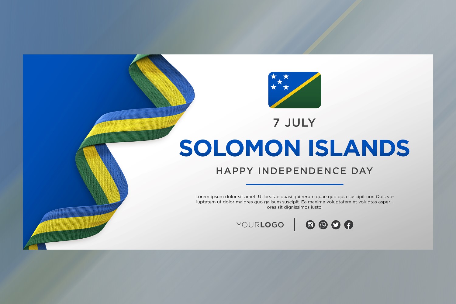 Solomon Islands National Independence Day Celebration Banner, National Anniversary