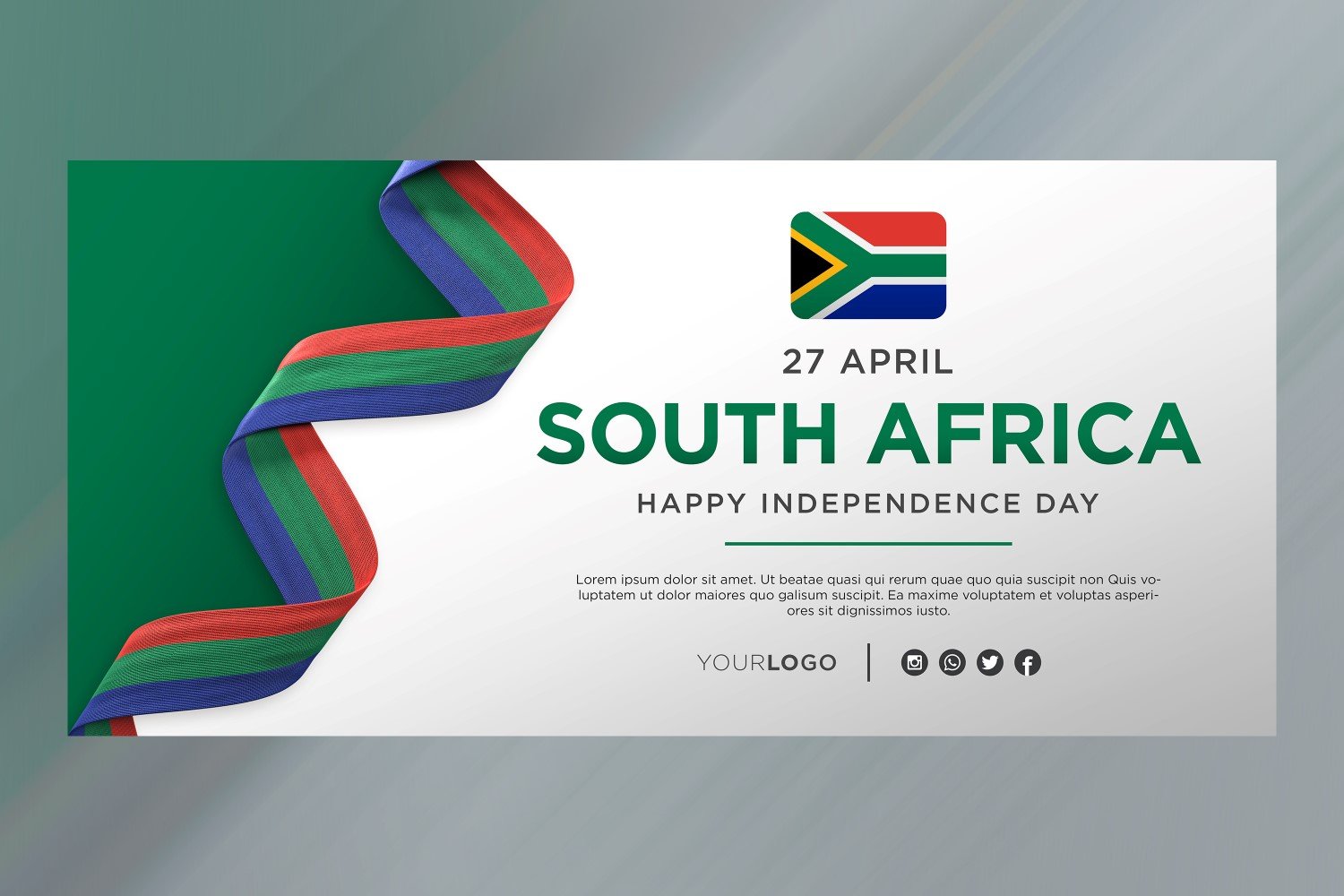 South Africa National Independence Day Celebration Banner, National Anniversary