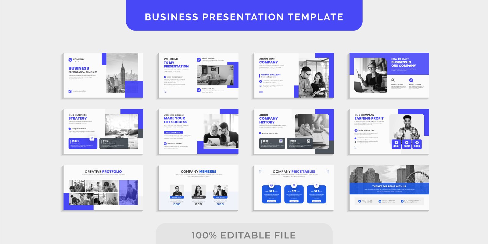 Creative Corporate Agency business presentation slides Design template