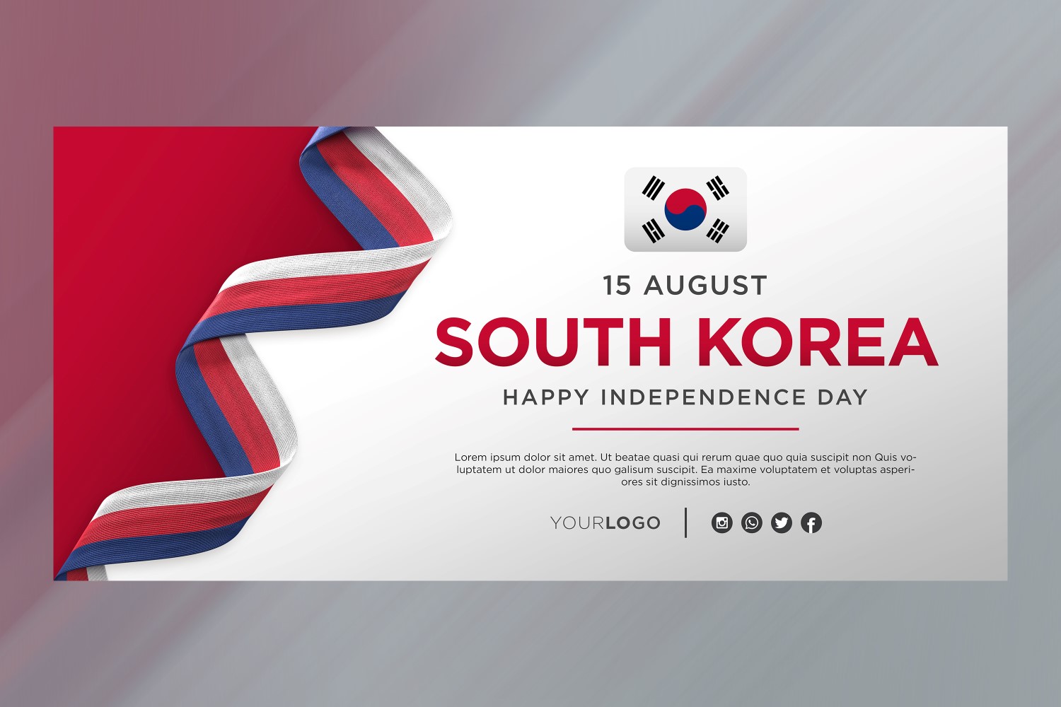 South Korea National Independence Day Celebration Banner, National Anniversary