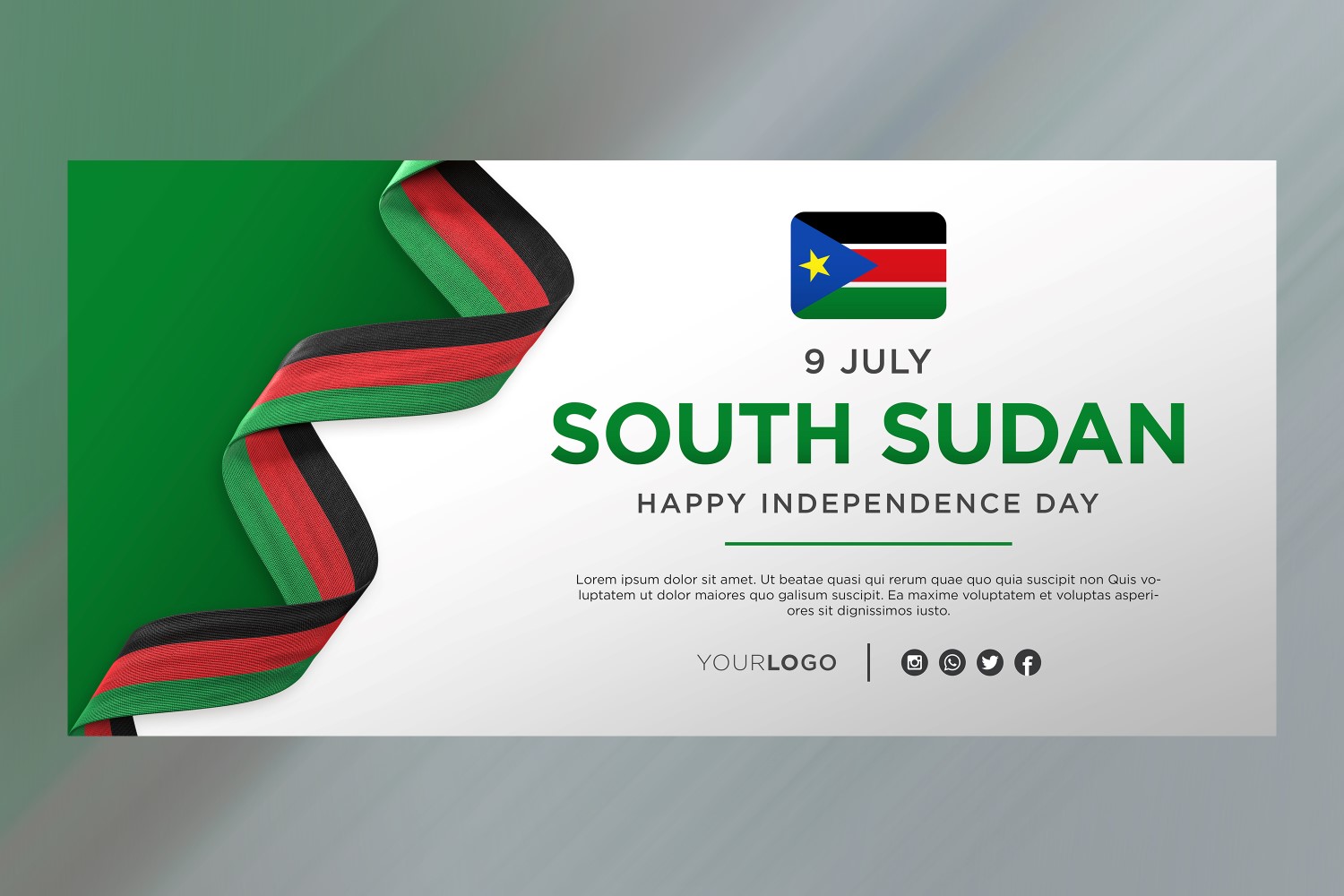 South Sudan National Independence Day Celebration Banner, National Anniversary