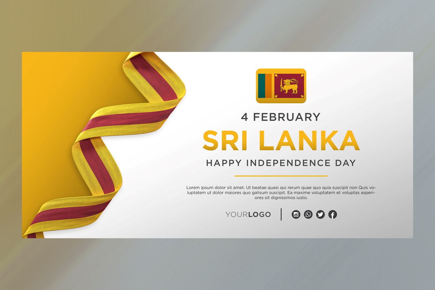 Sri Lanka National Independence Day Celebration Banner, National Anniversary
