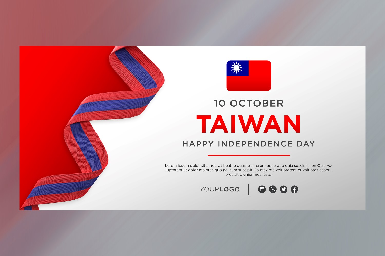 Taiwan National Independence Day Celebration Banner, National Anniversary