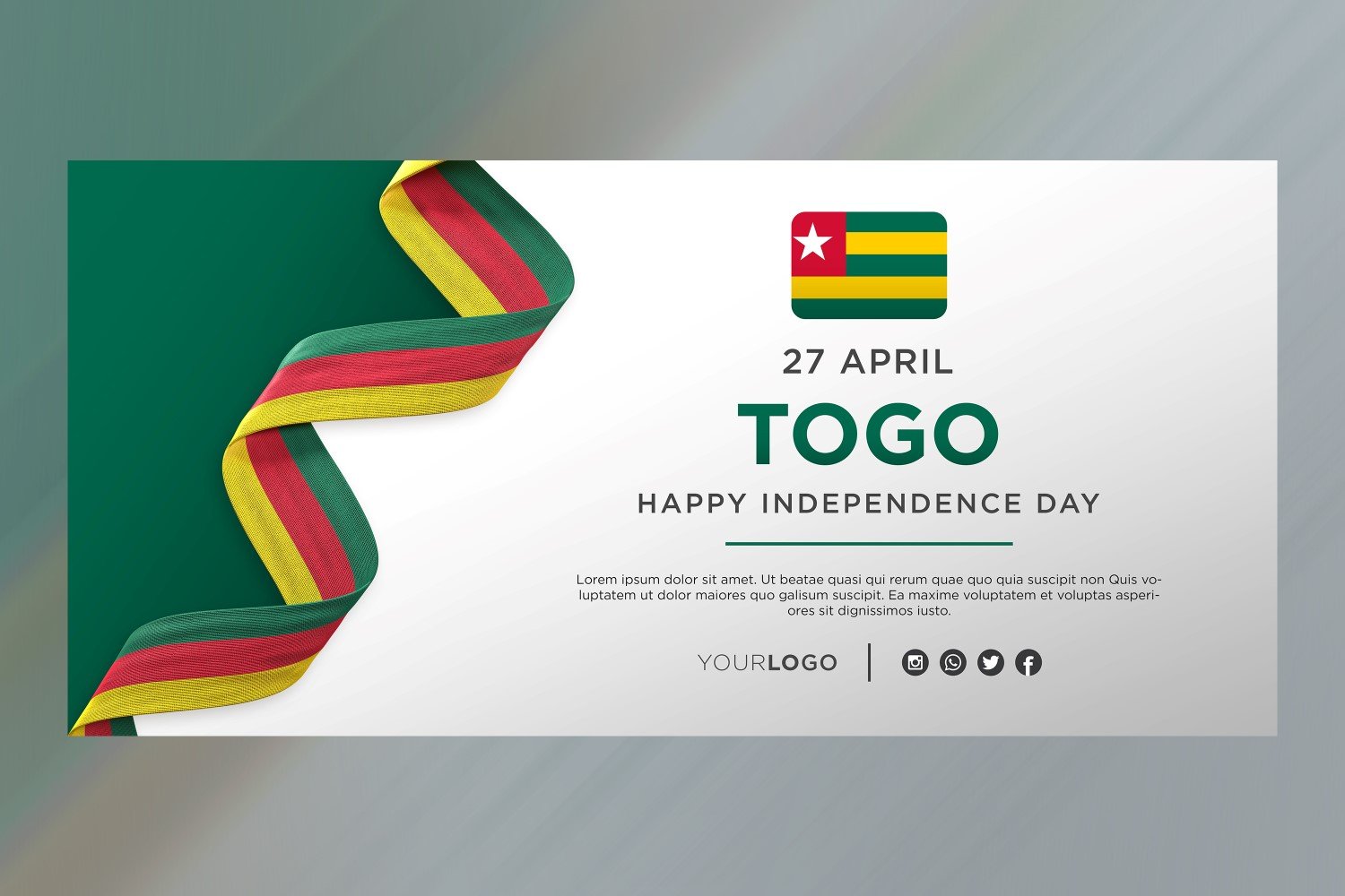 Togo National Independence Day Celebration Banner, National Anniversary