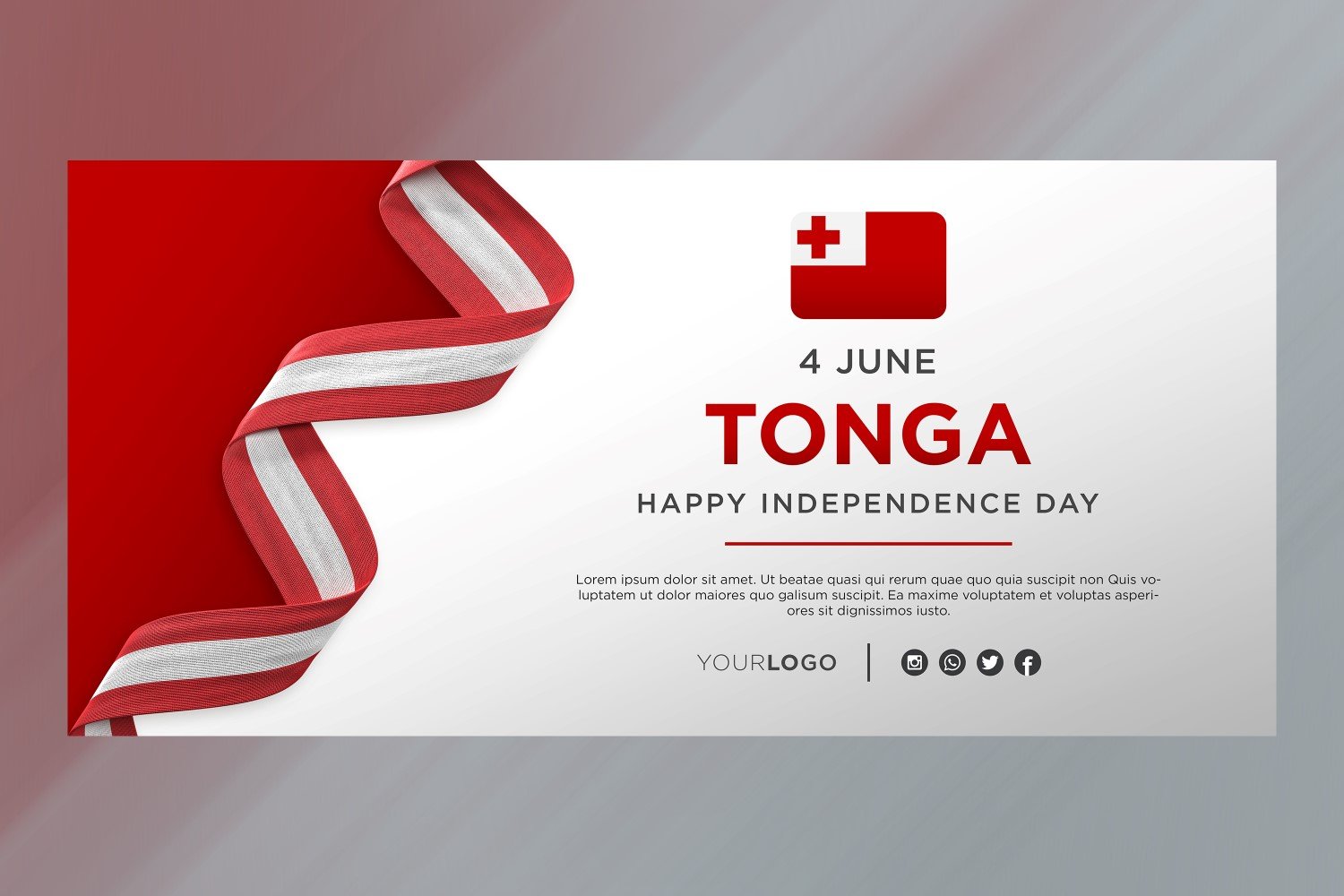 Tonga National Independence Day Celebration Banner, National Anniversary.