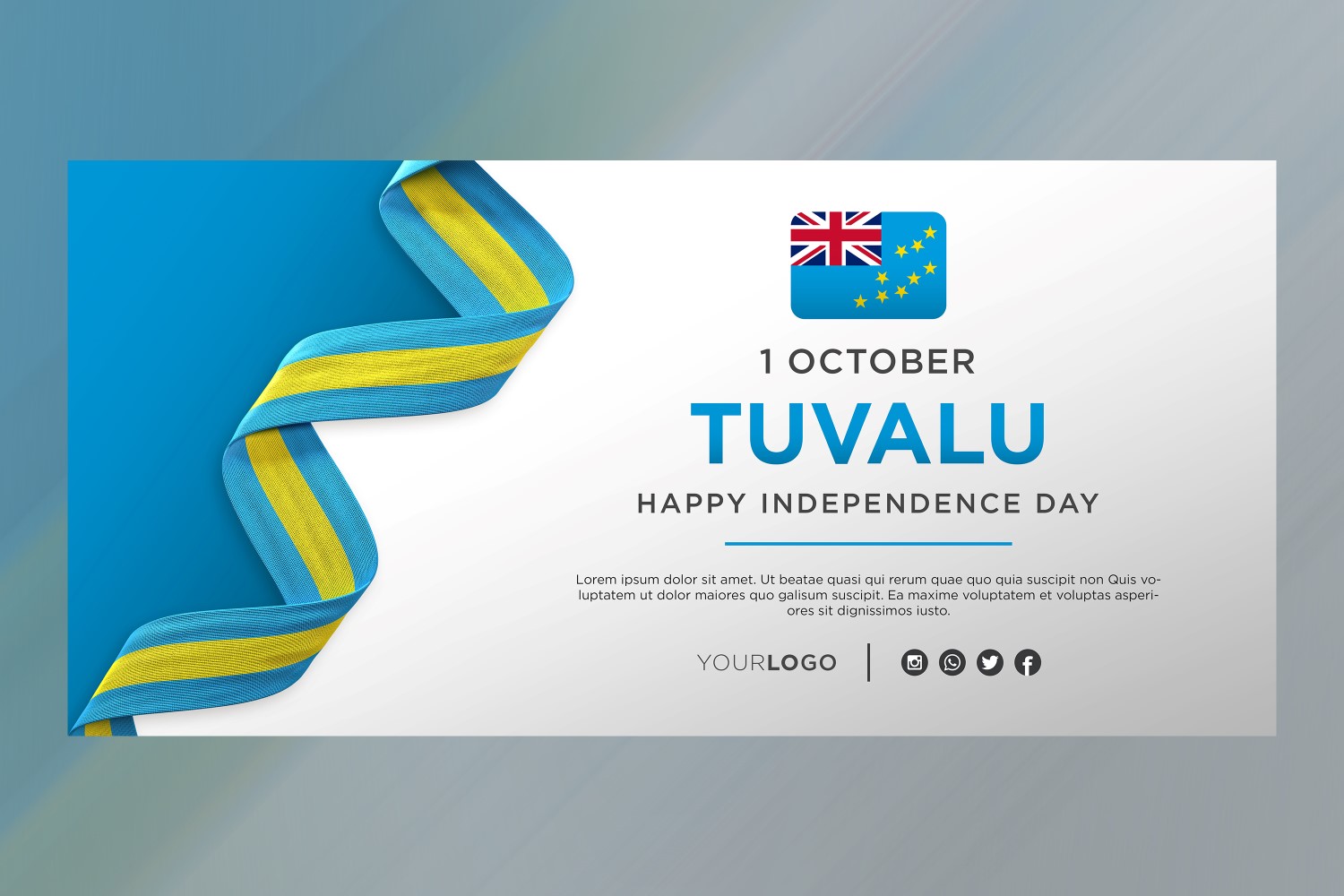 Tuvalu National Independence Day Celebration Banner, National Anniversary