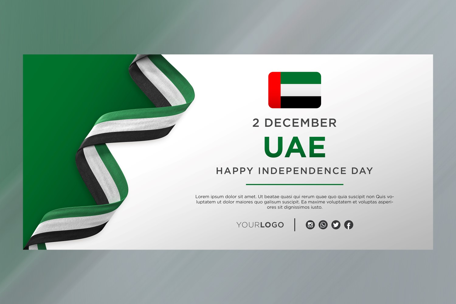 United Arab Emirates National Independence Day Celebration Banner, National Anniversary