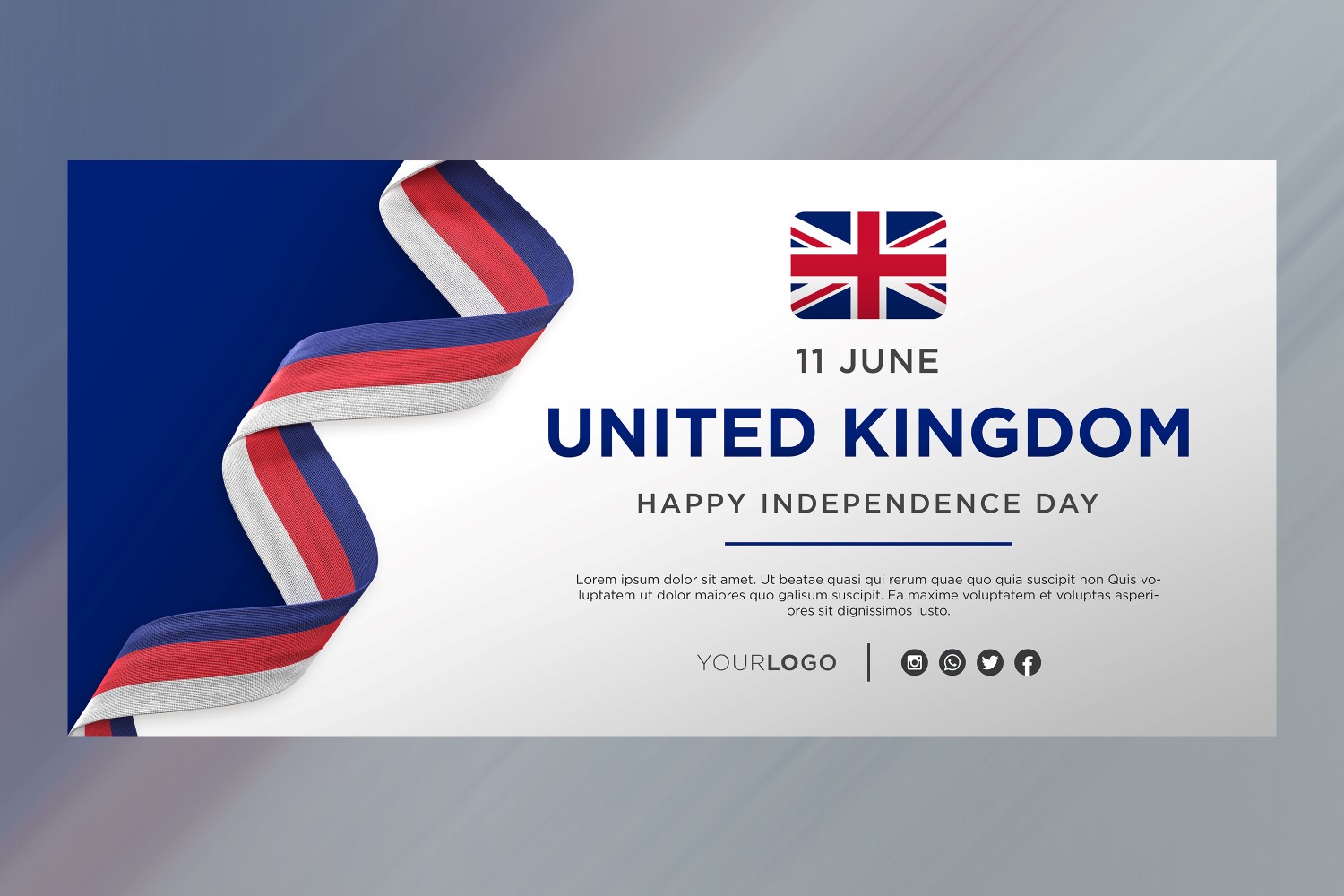 United Kingdom National Independence Day Celebration Banner, National Anniversary