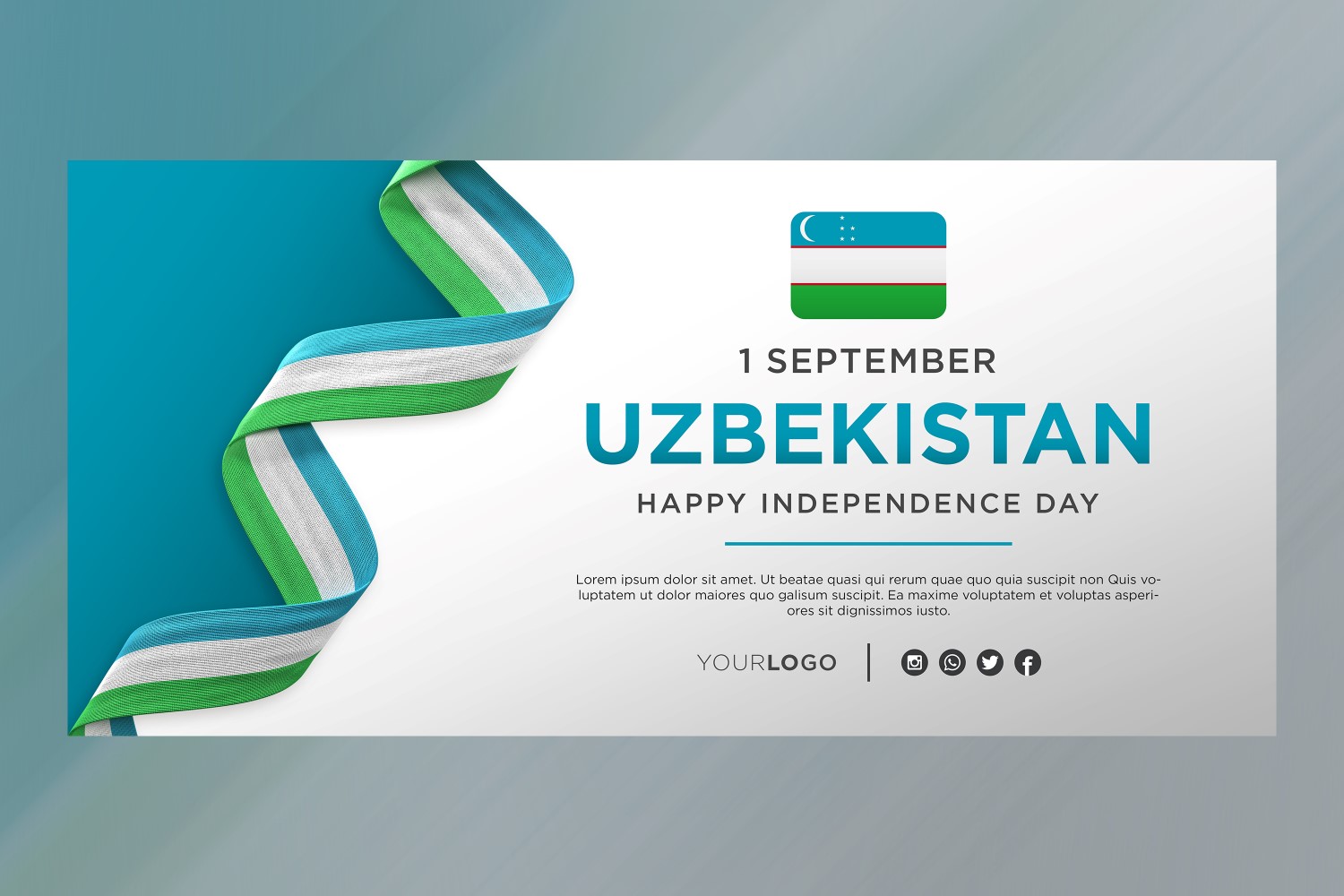 Uzbekistan National Independence Day Celebration Banner, National Anniversary