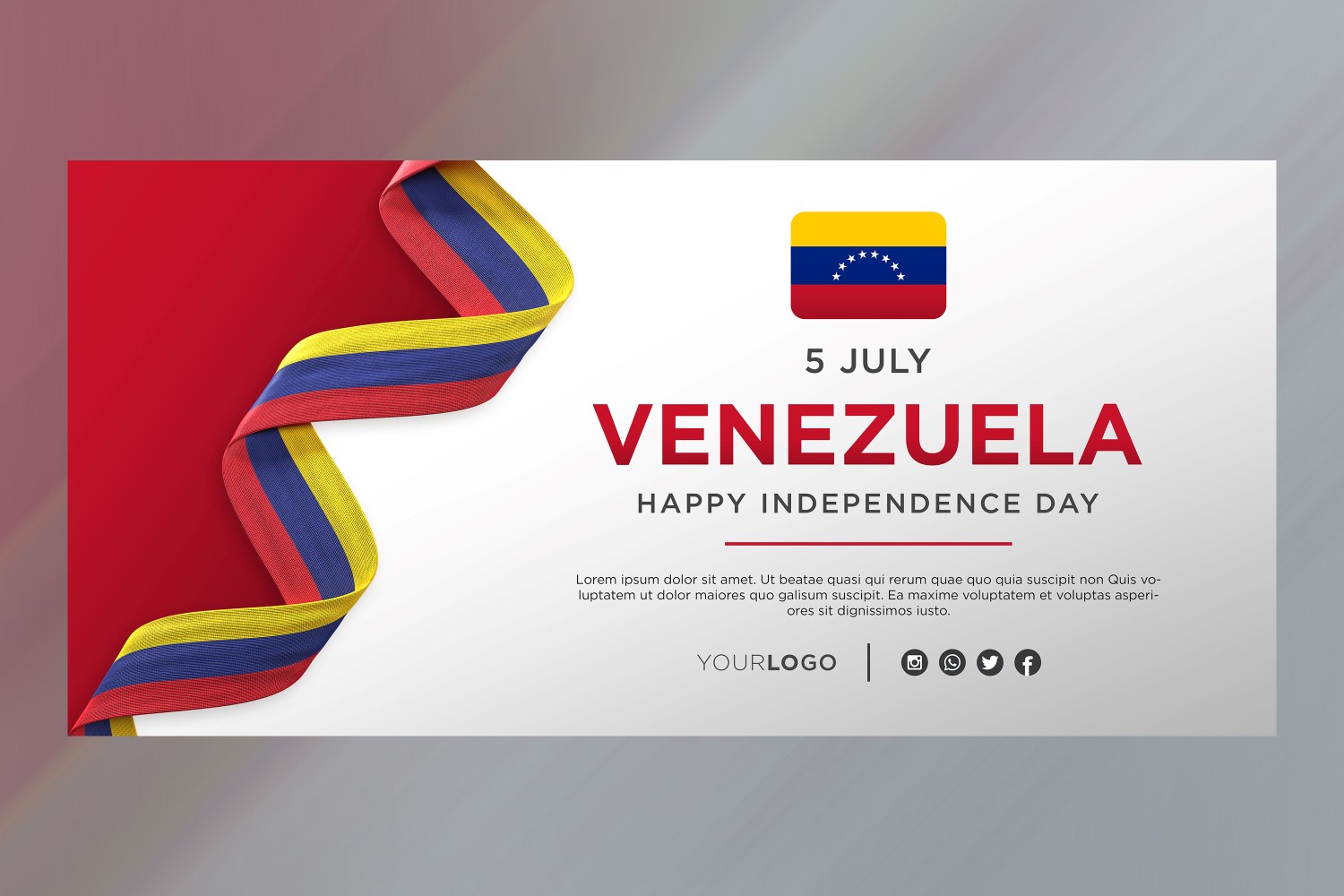 Venezuela National Independence Day Celebration Banner, National Anniversary