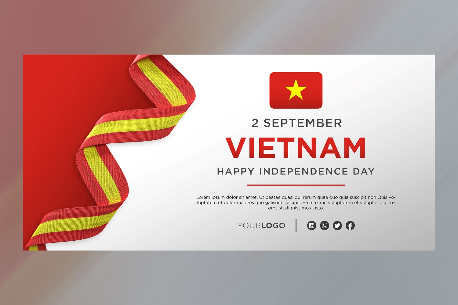 Vietnam National Independence Day Celebration Banner, National Anniversary