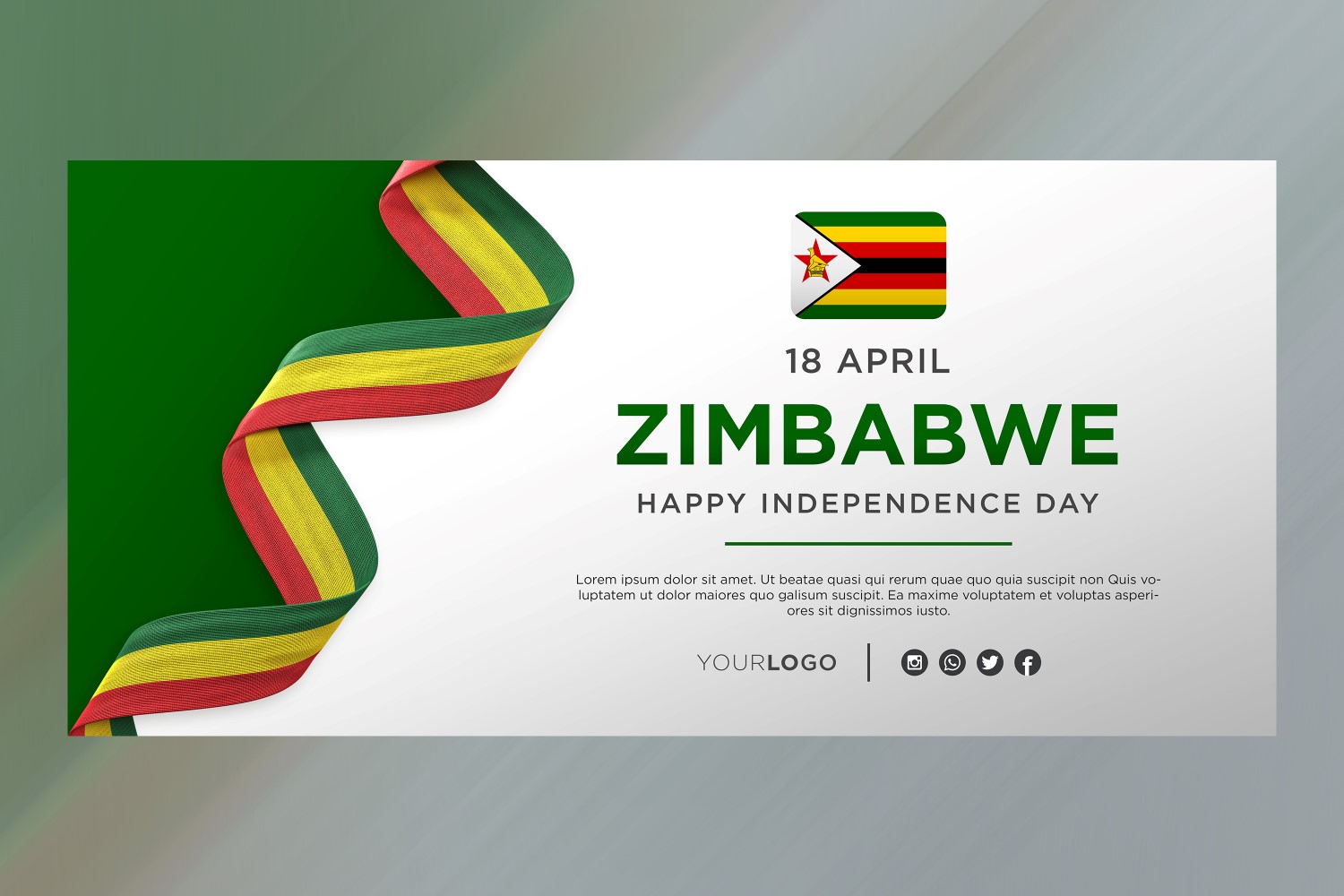 Zimbabwe National Independence Day Celebration Banner, National Anniversary