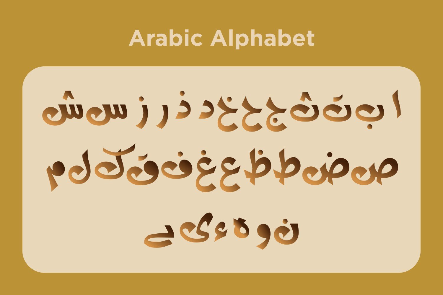 Arabic Alphabet Calligraphy Fonts Style