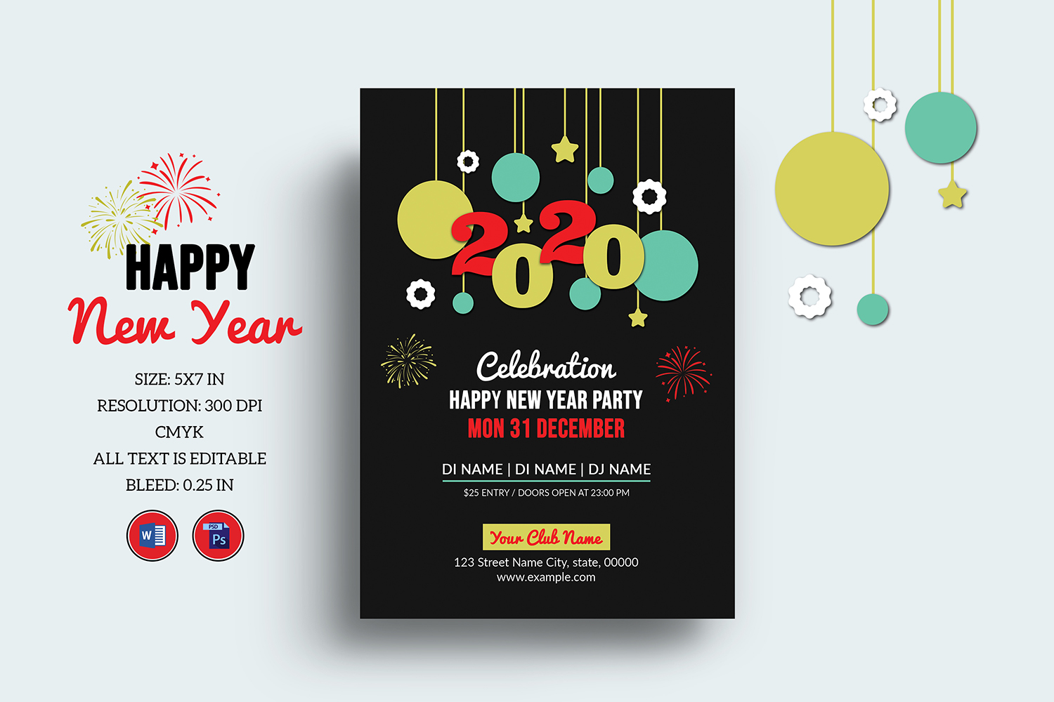Printable New Year Party Invitation Template