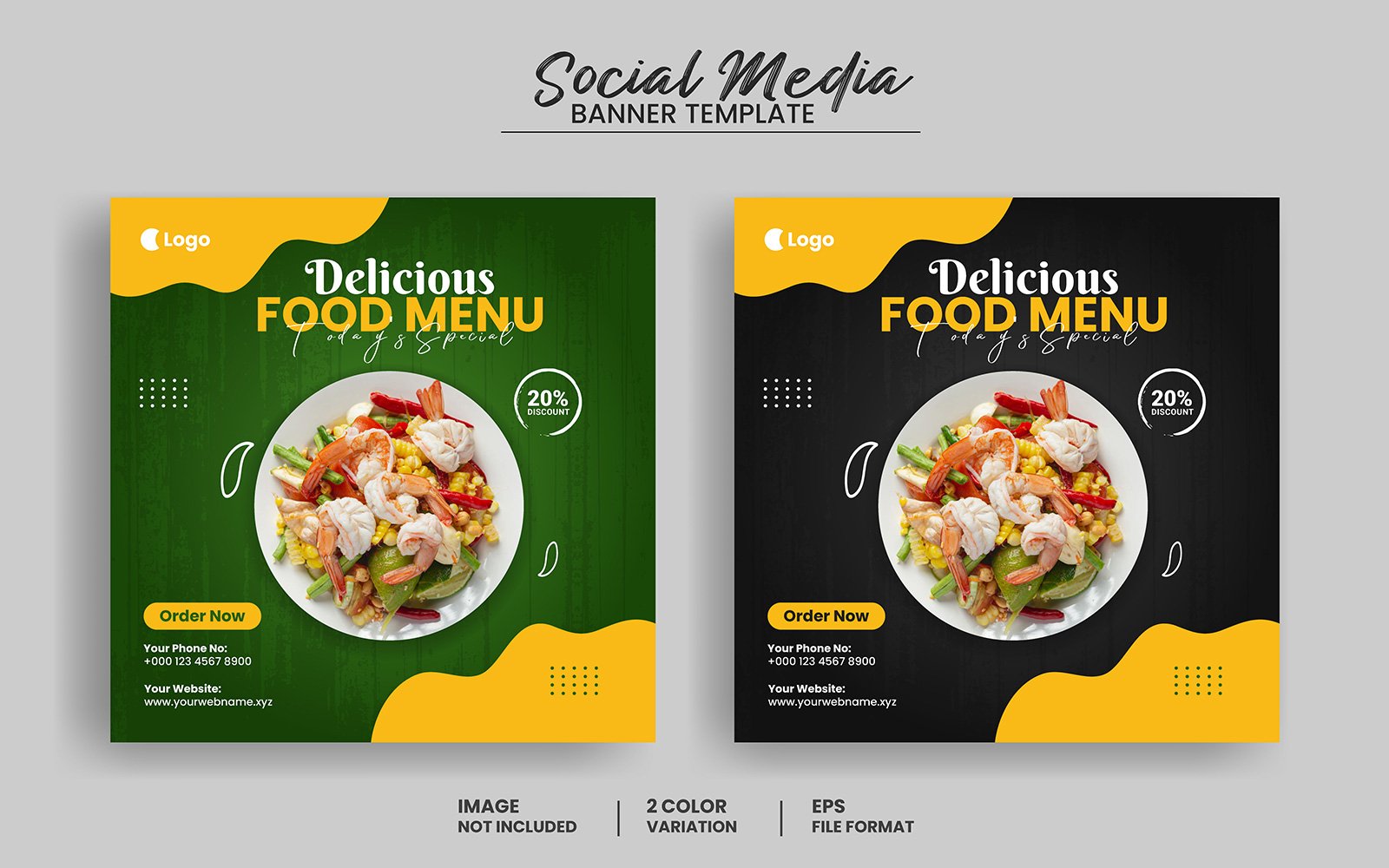 Food social media banner post template