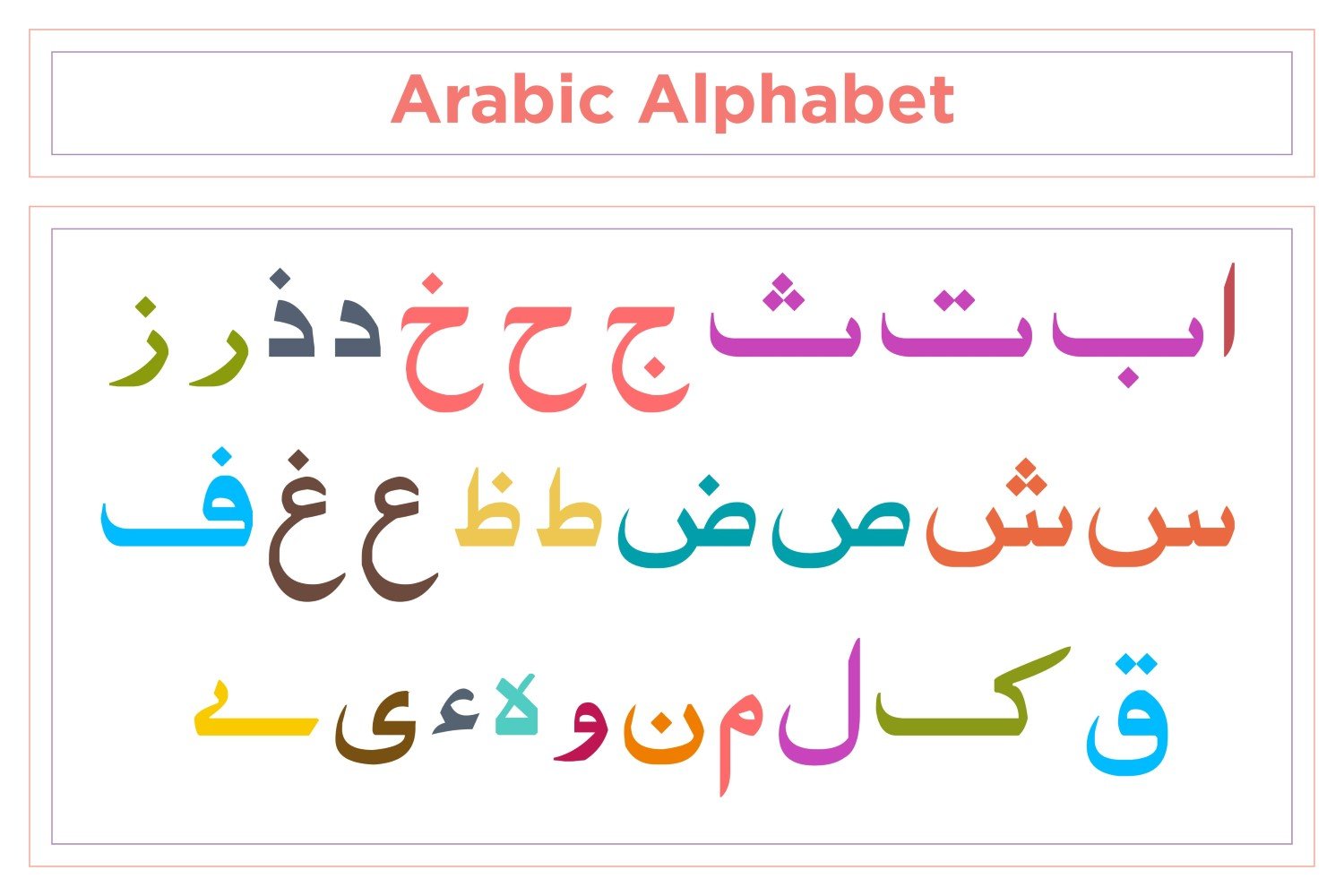 Arabic Alphabet Calligraphy Fonts Style .