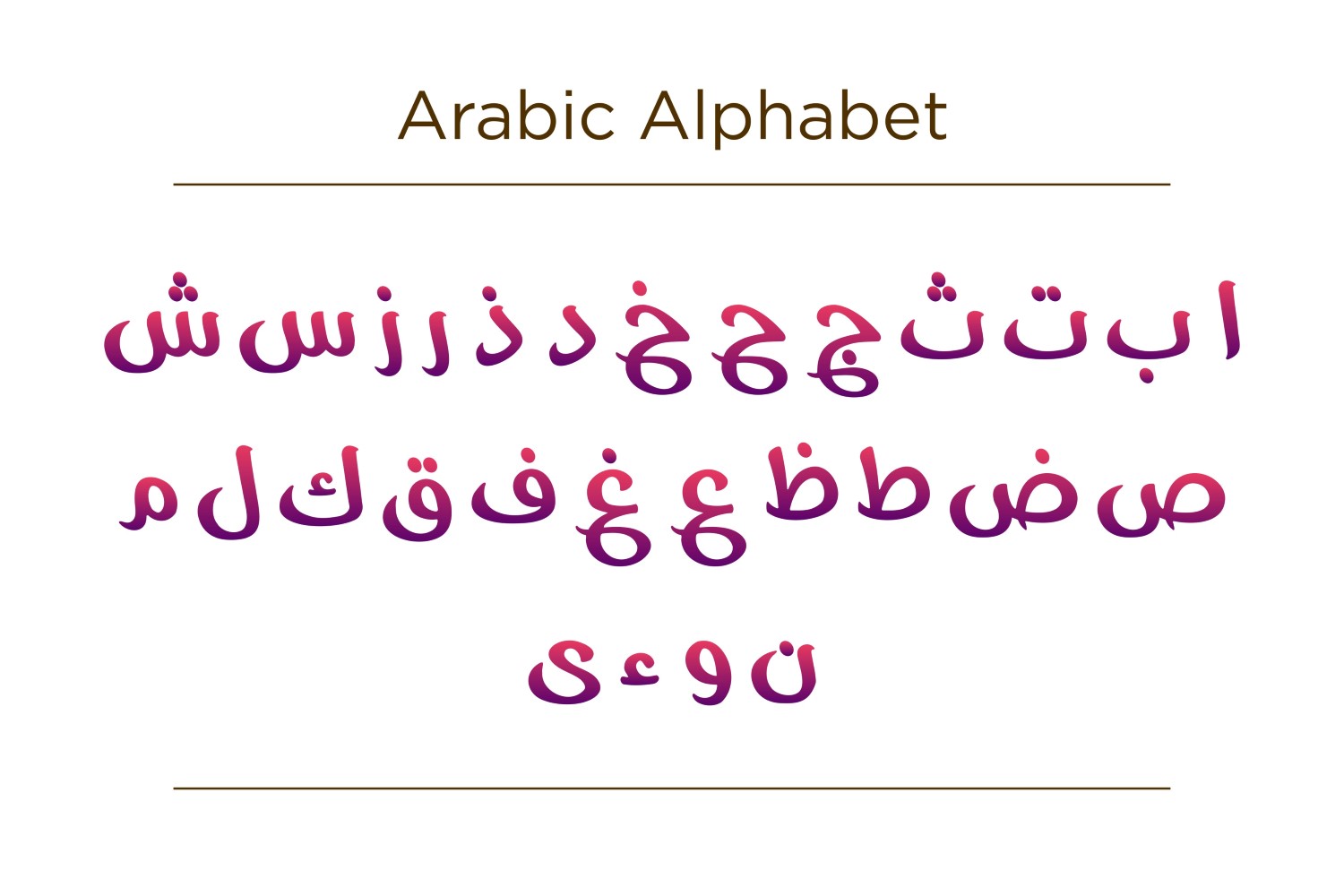 Arabic Alphabet  Calligraphy Fonts Style