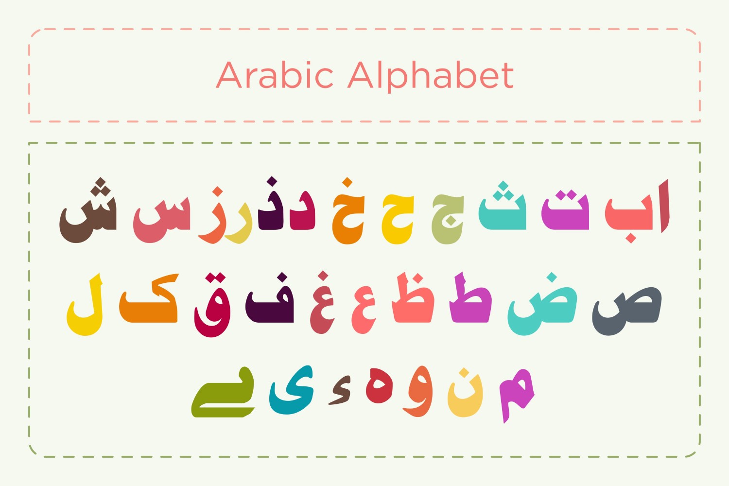 Arabic Alphabet Calligraphy Fonts  Style