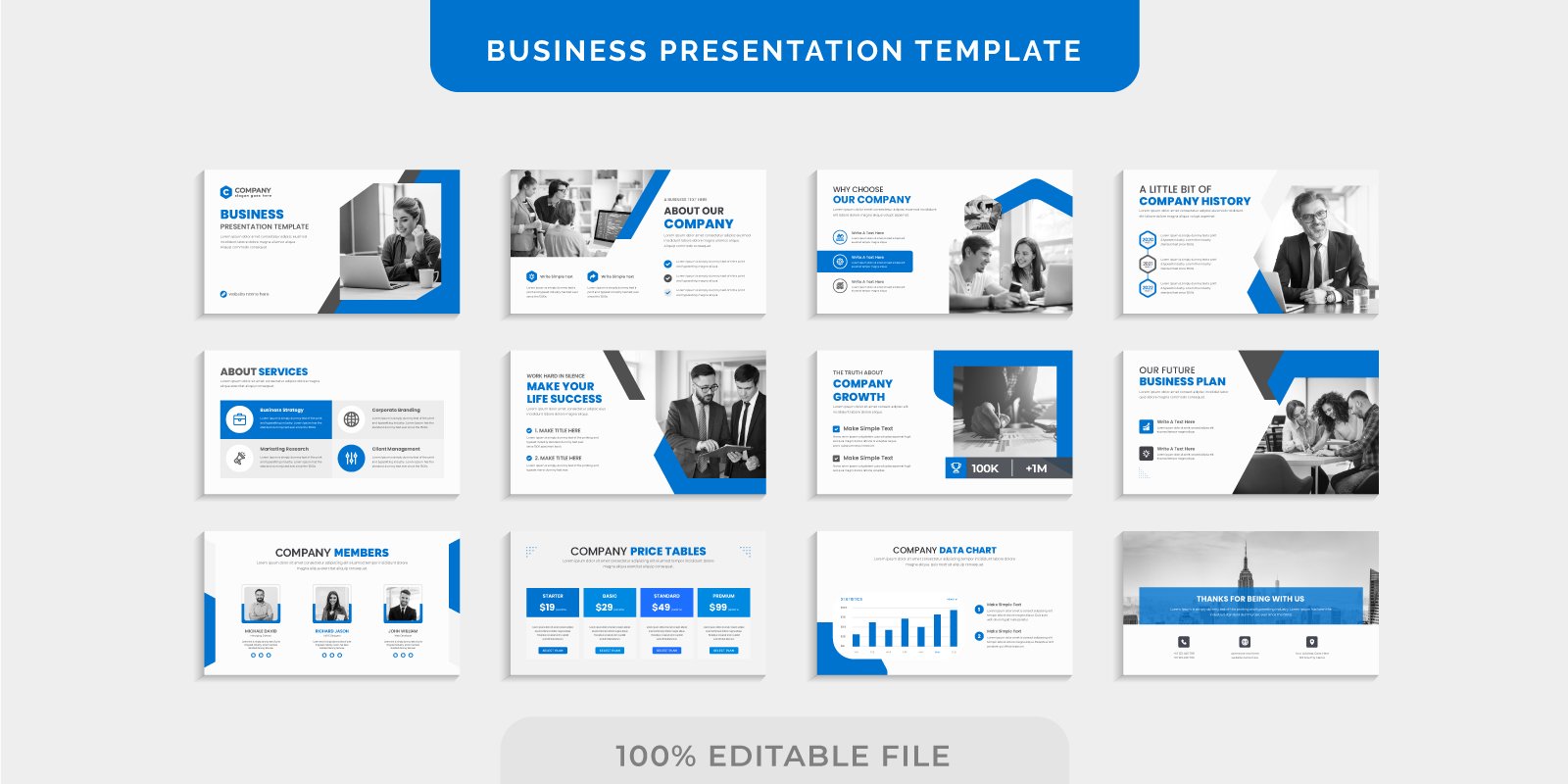 Corporate Marketing Business Presentation Slides Design Template