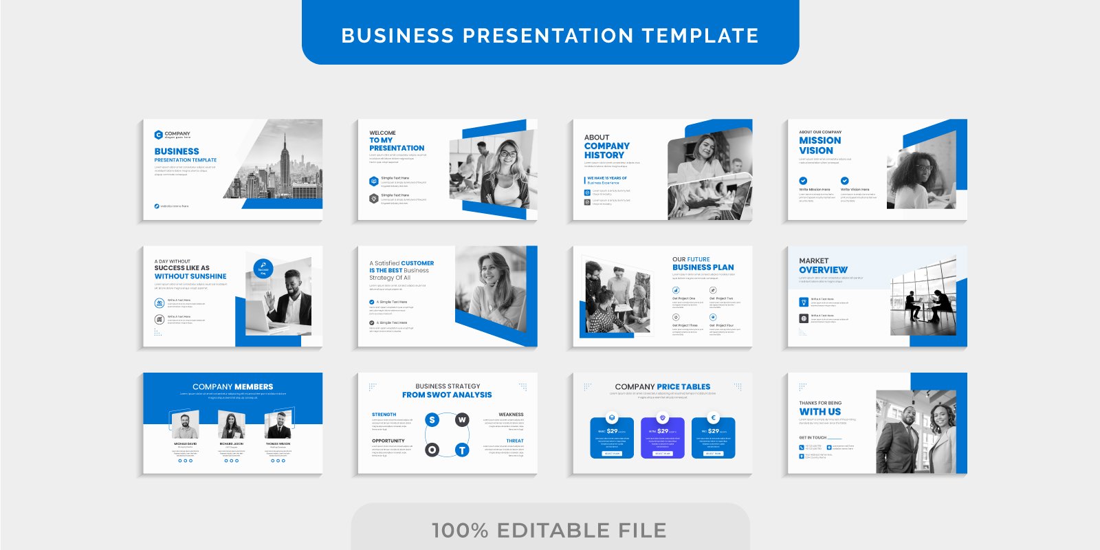 Corporate Marketing Business Agency Presentation Slides Design Template