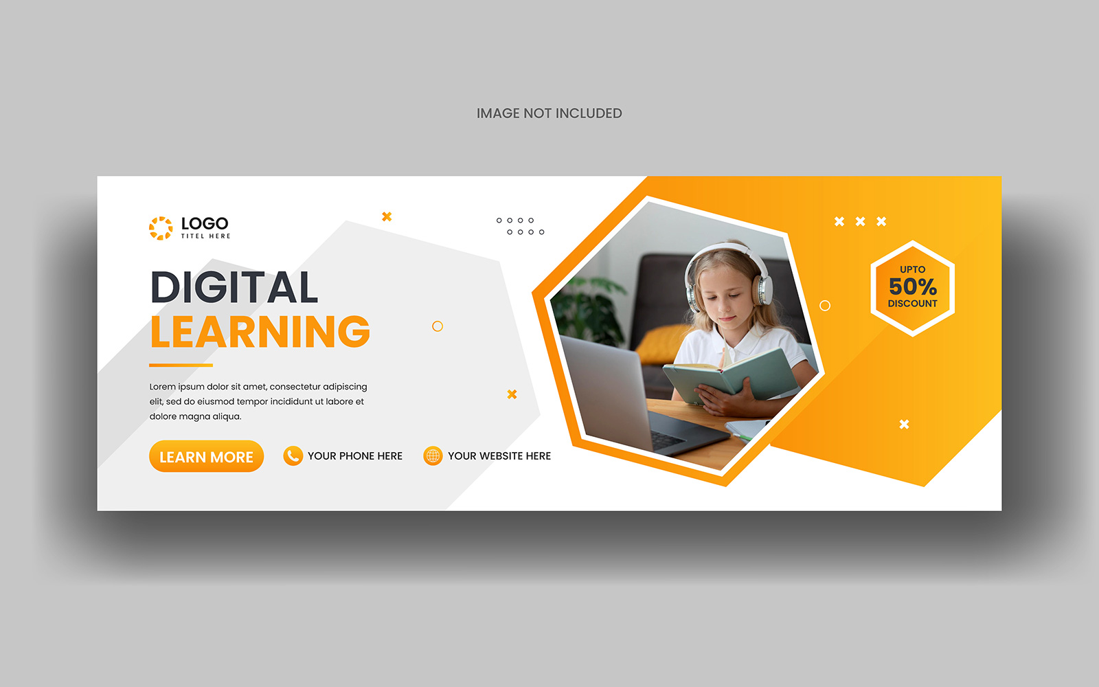 Online learning education social media facebook cover banner template