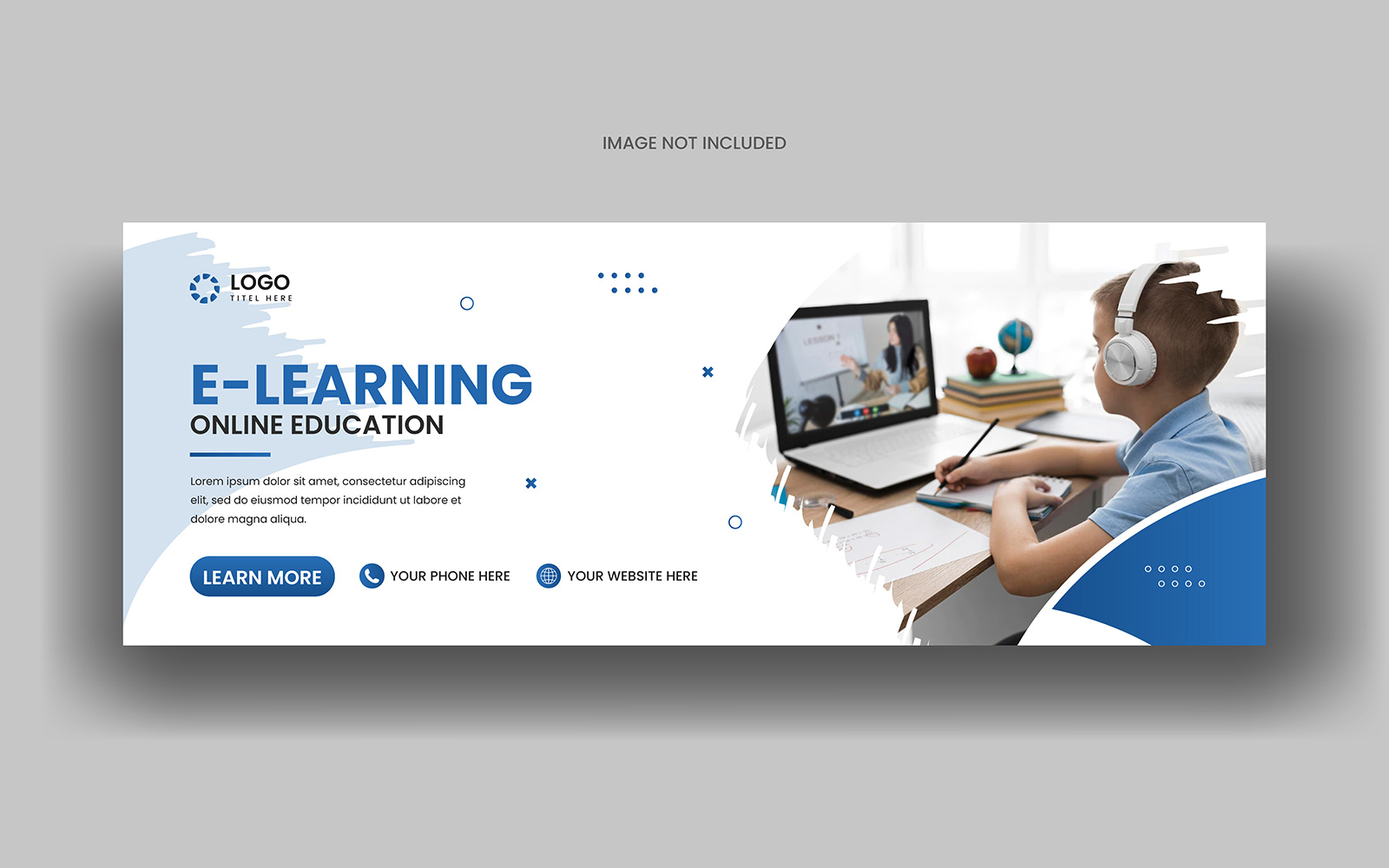 Digital learning education social media facebook cover banner template