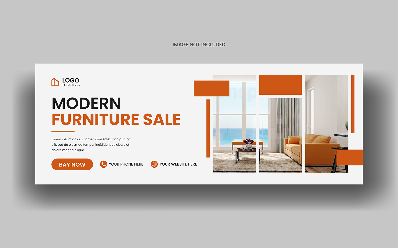 Furniture sale facebook cover or web banner template