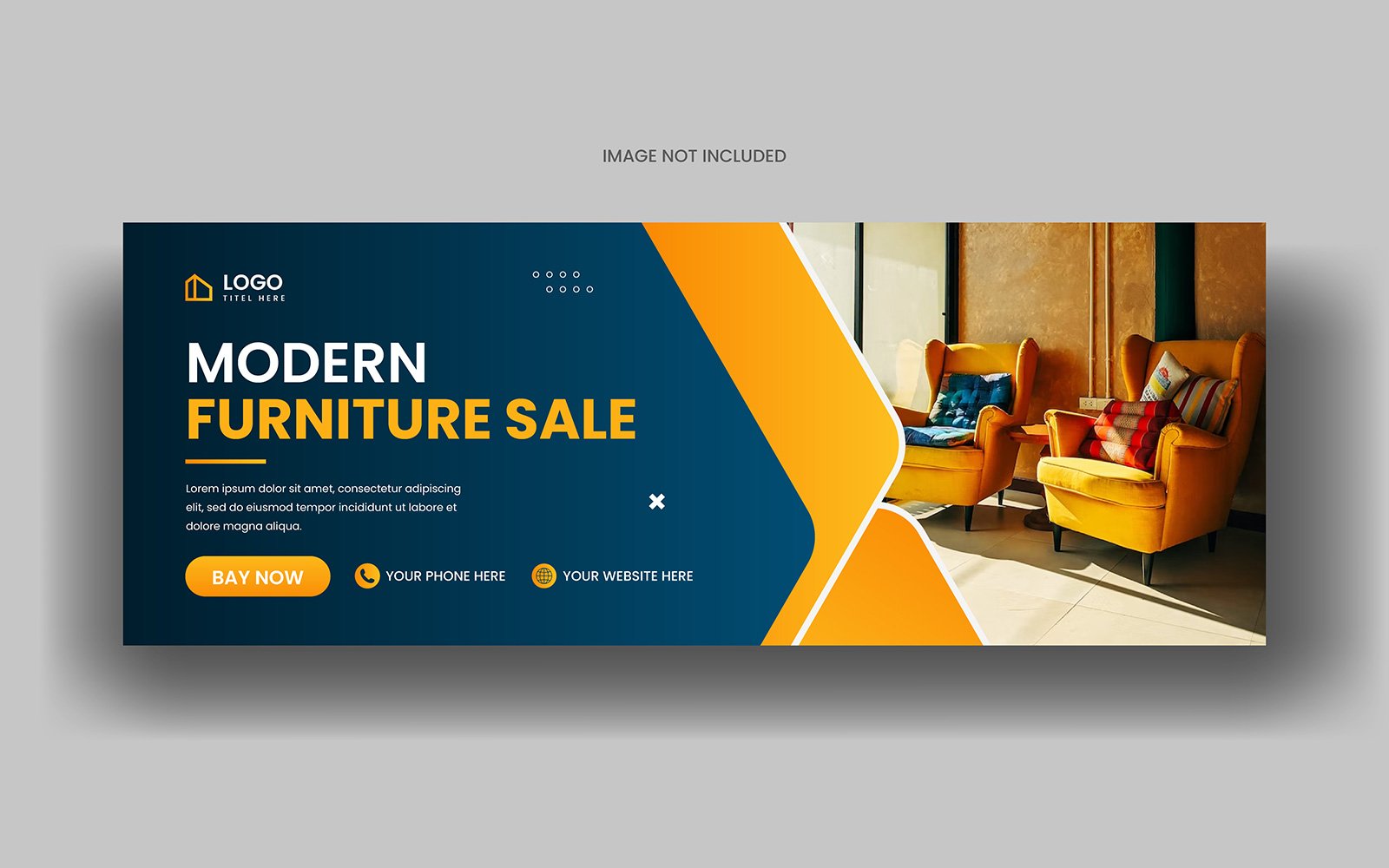 Furniture sale social media facebook cover banner template