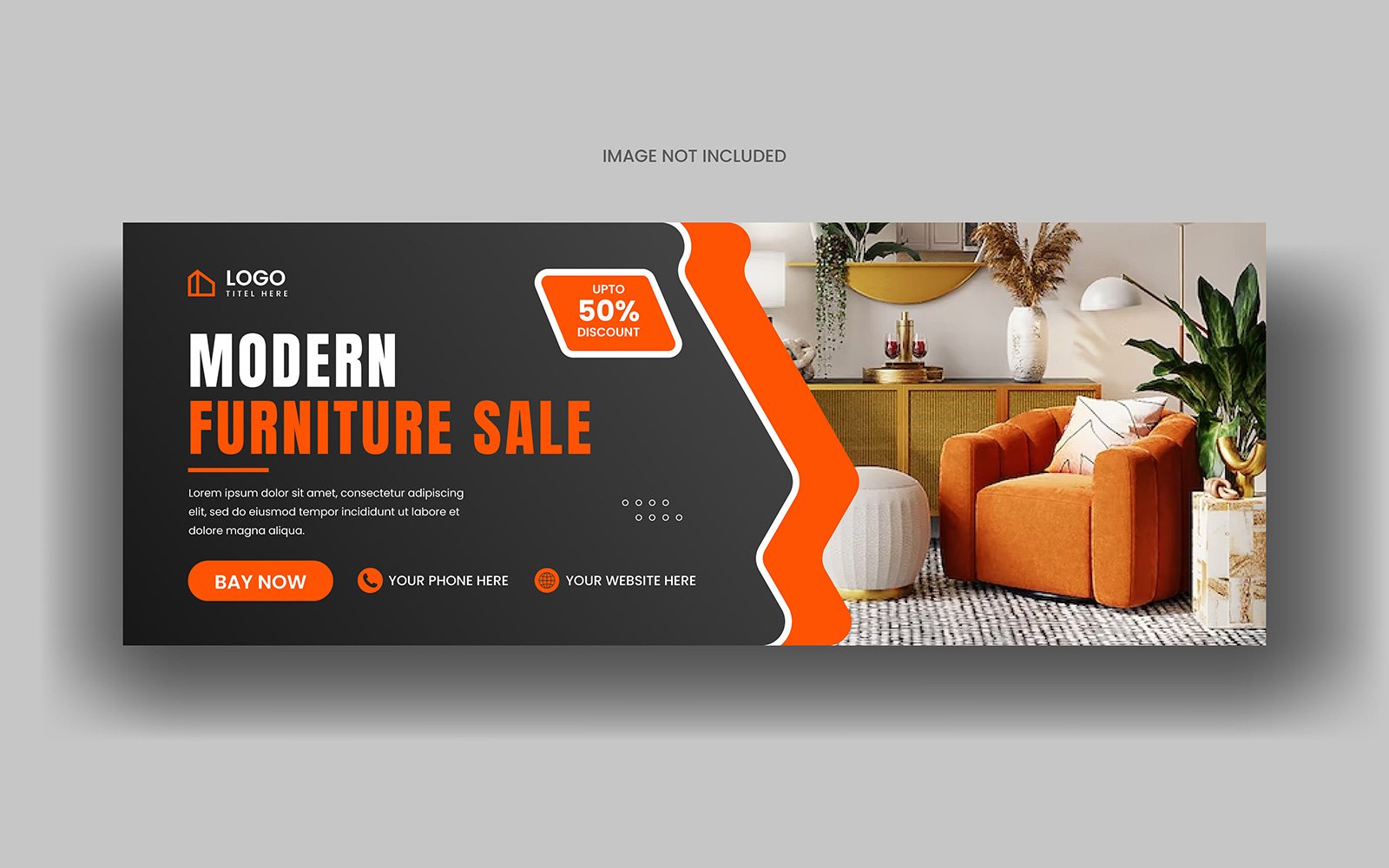 Furniture sale social media facebook cover banner template and web banner design