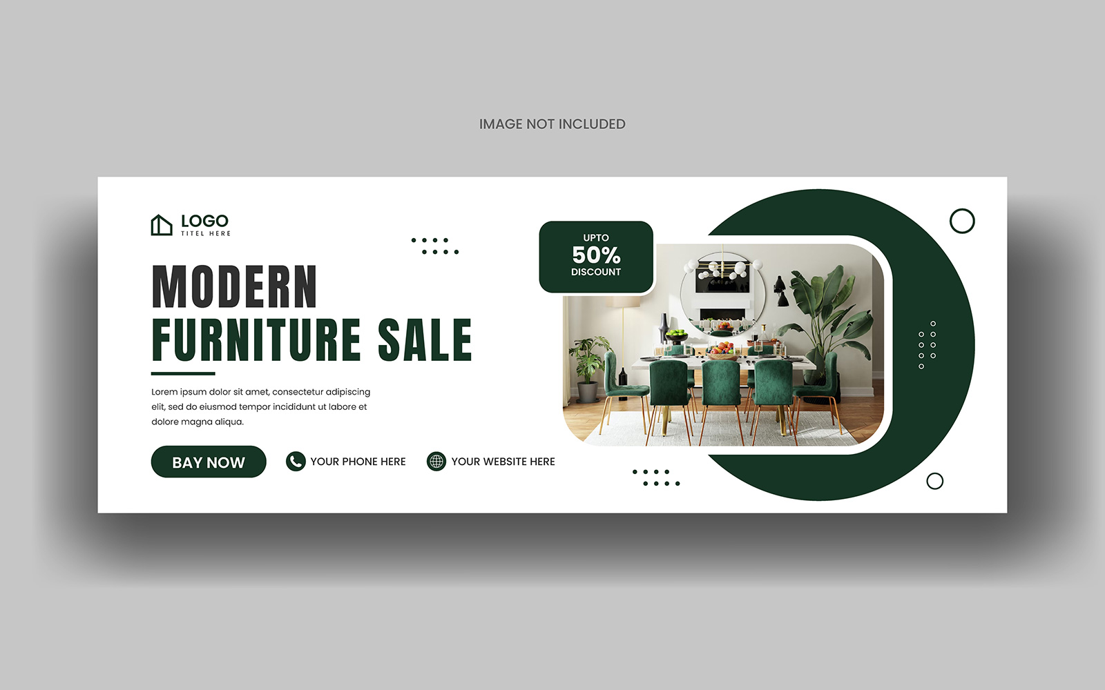 Furniture sale social media facebook cover template and web banner