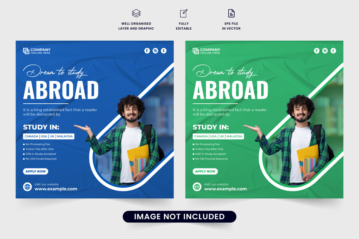 University admission poster template