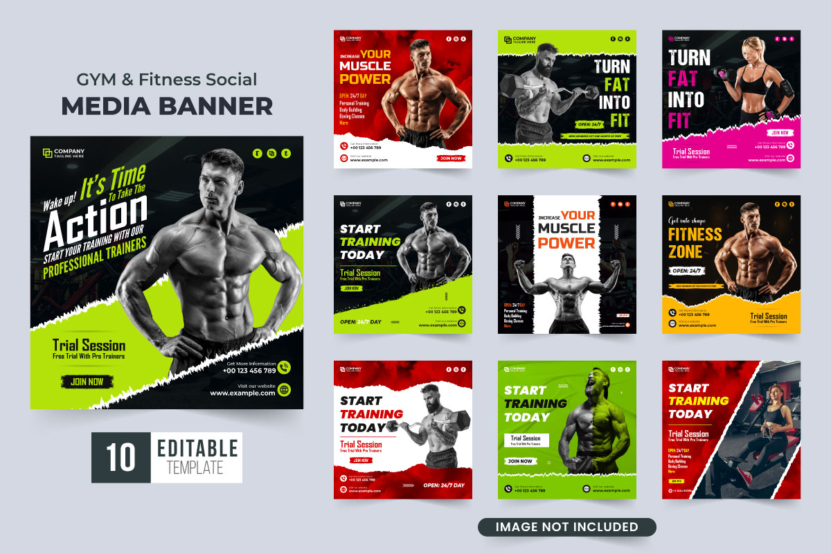 Gym fitness business promotion banner