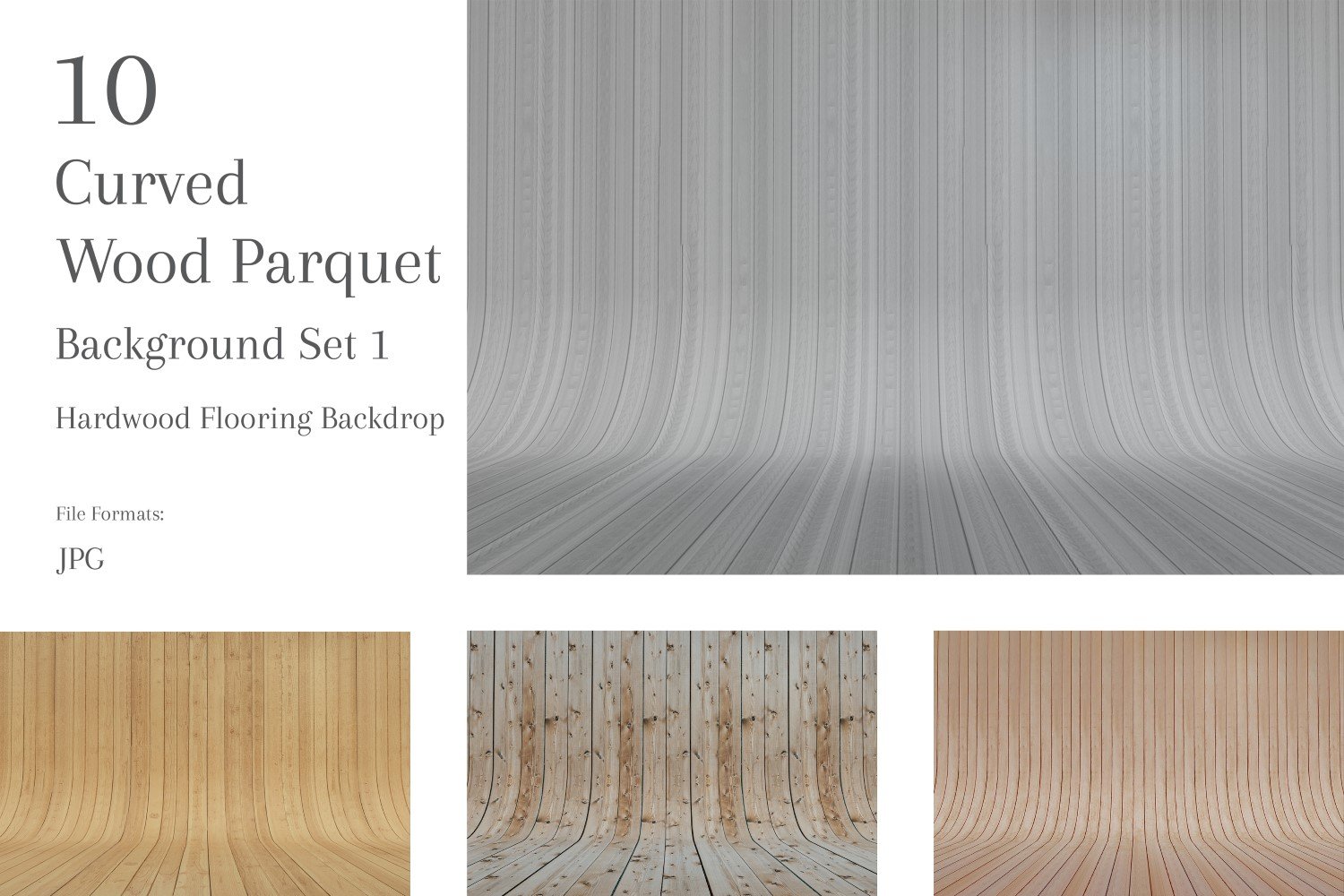 10 Curved Wood Parquet Hardwood interior background Set 1