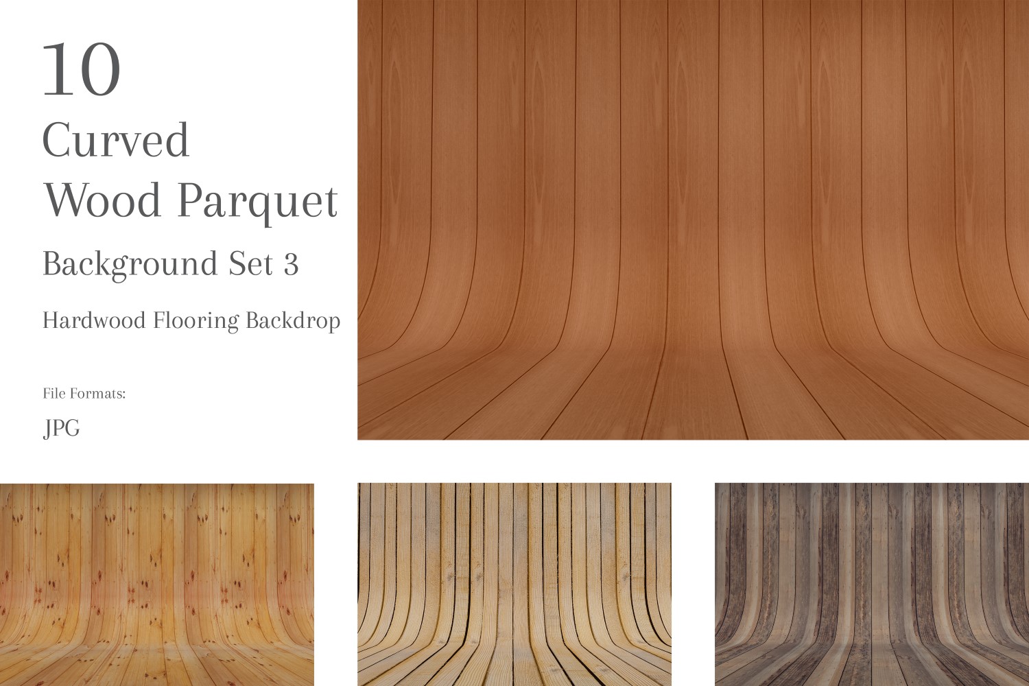 10 Curved Wood Parquet Hardwood interior background Set 3