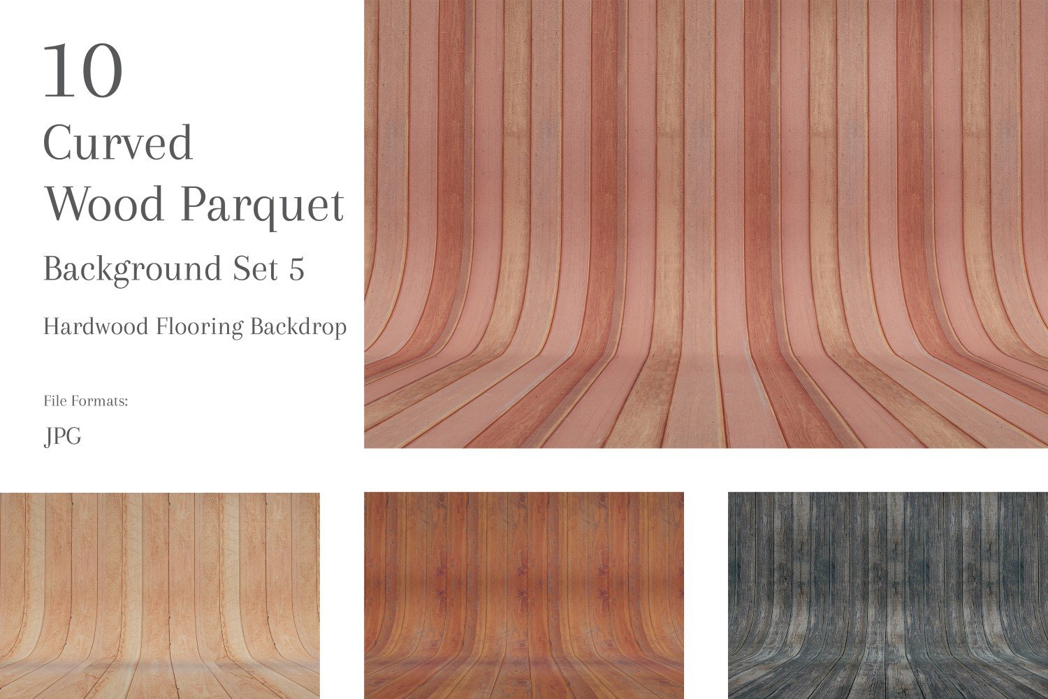 10 Curved Wood Parquet Hardwood interior background Set 5