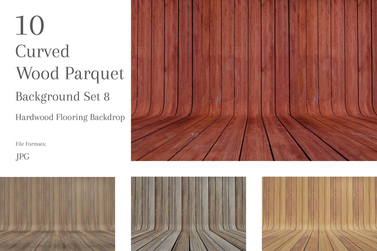 10 Curved Wood Parquet Hardwood interior background Set 8