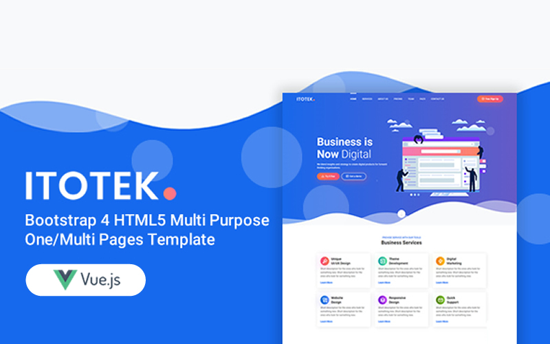 itotek | Bootstrap 4 Vue Js Multi Purpose Multi Pages Template